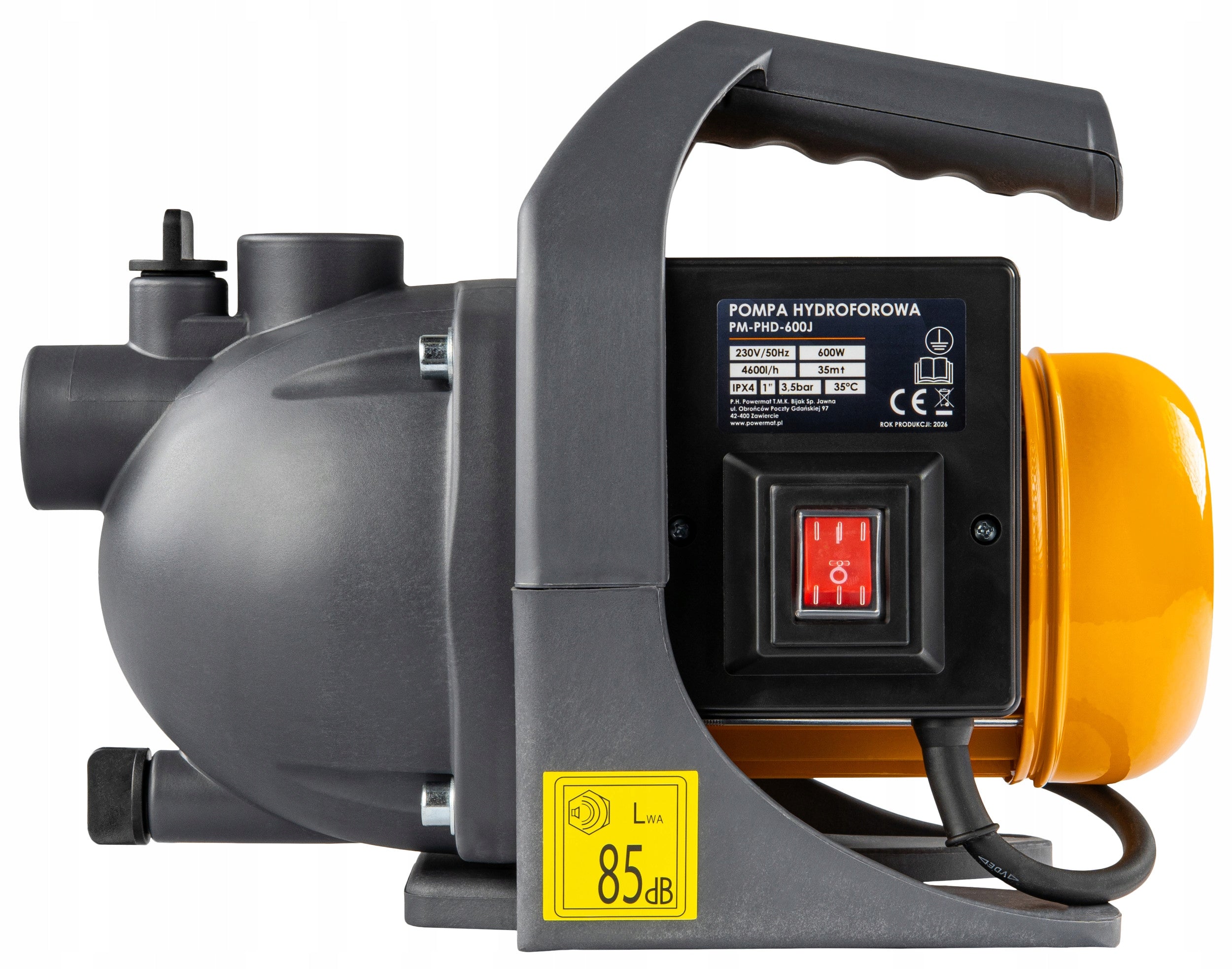 SURFACE HYDROPHORE PUMP FOR WATER WELL WATERING 600W GARDEN Maximum pump output 4600 l/h