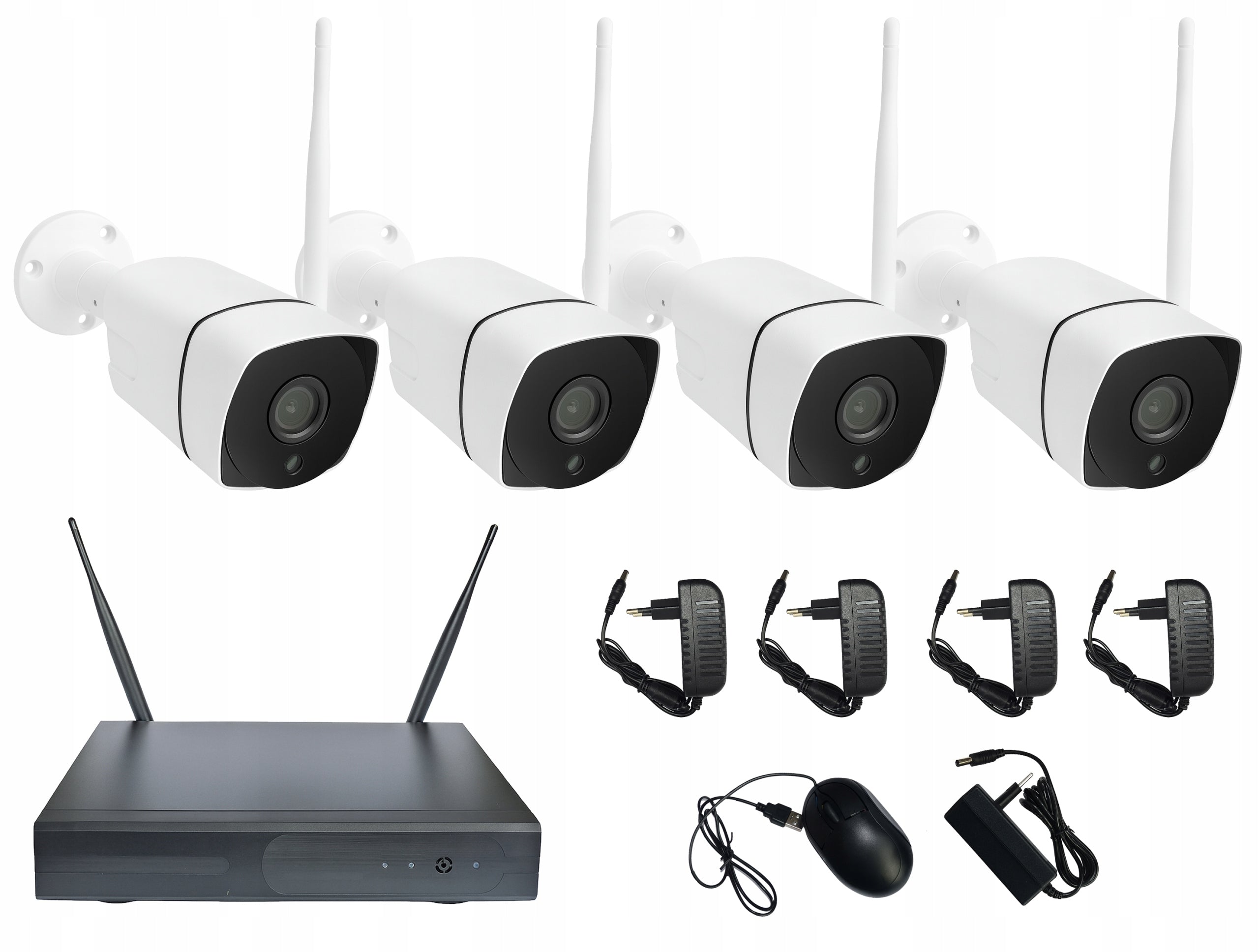 SURVEILLANCE CAMERAS SET OF 4 HD WIFI WIRELESS CAMERAS FOR HOME BUSINESS Packaging status original
