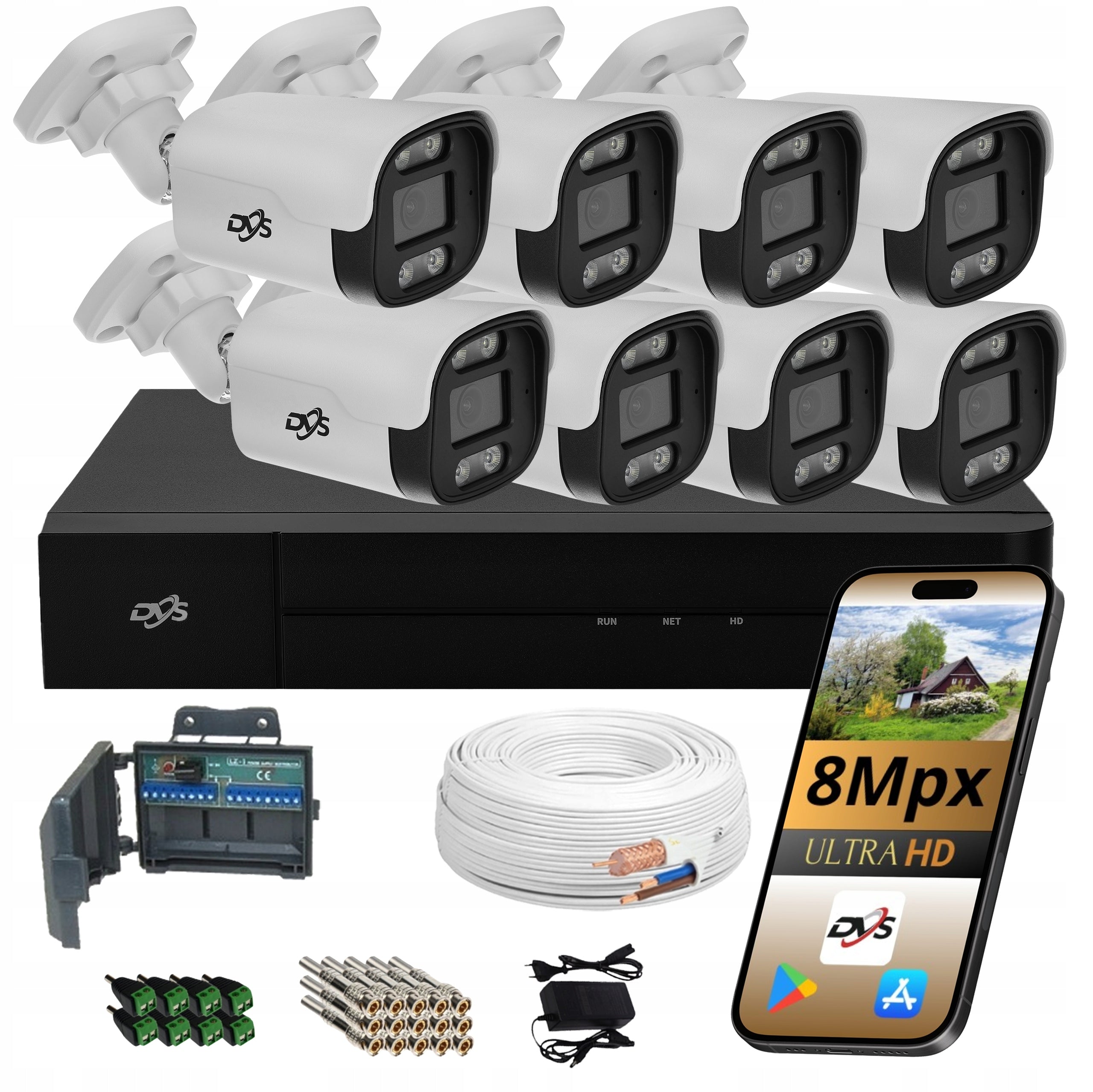 SURVEILLANCE KIT 8x ANALOG CAMERA 8MPX 4K EXTERNAL REMOTE VIEW