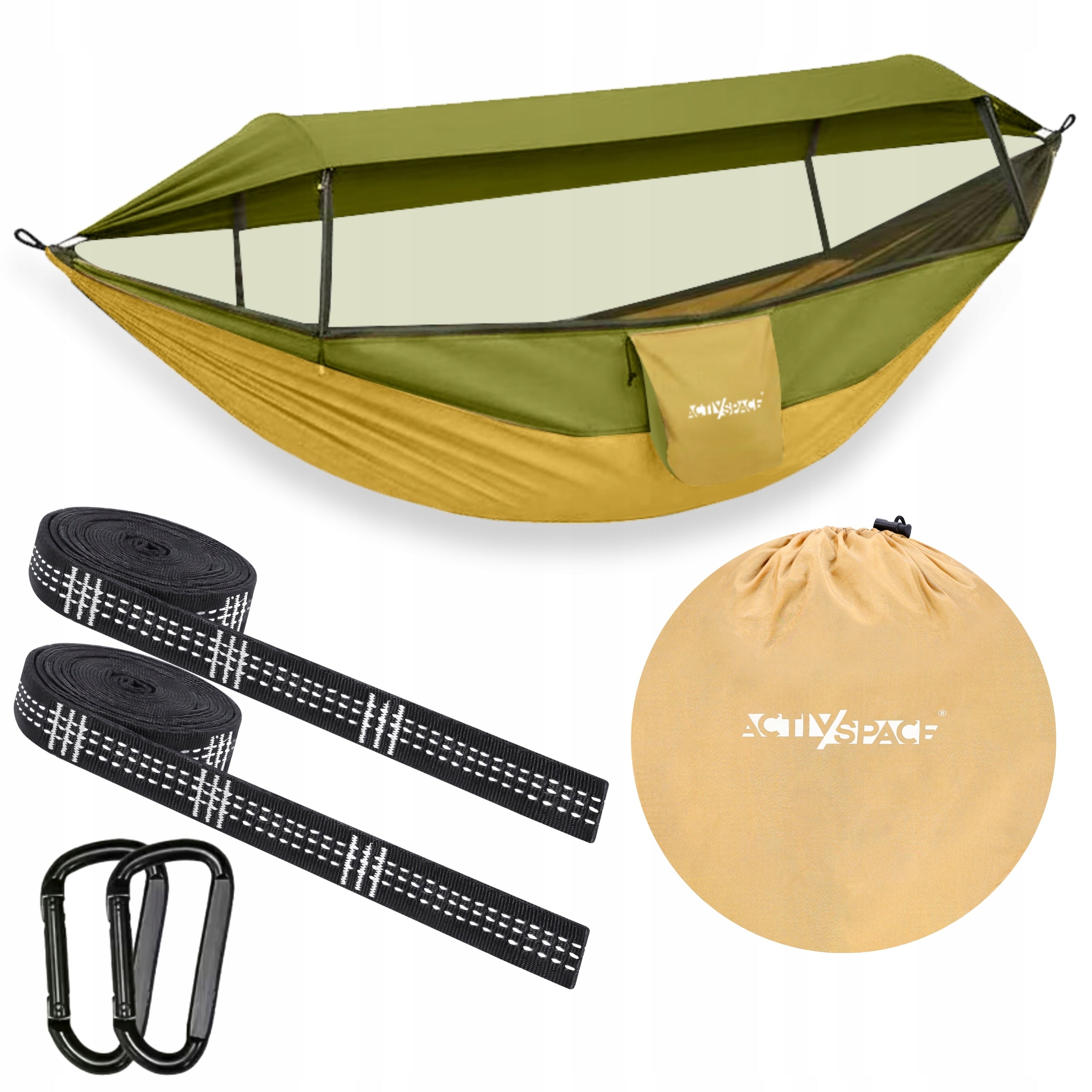 SURVIVAL HIKING HAMMOCK WITH MOSQUITO NET TRAVEL COVER PORTABLE CAMPING