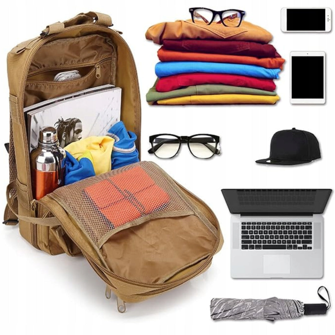 SURVIVAL SET MILITARY SCOUT BACKPACK BROWN 35L Packaging status original