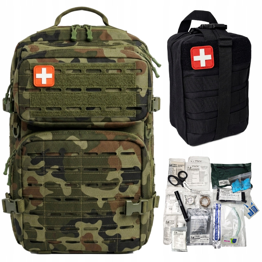 SURVIVAL SET MILITARY TACTICAL BACKPACK 45L FIRST AID KIT IFAK ATM-1 STAZA
