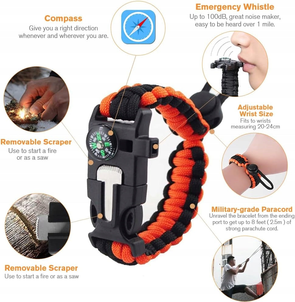 SURVIVAL SET MULTIFUNCTIONAL BRACELET WATERPROOF FLINT Brand no brand