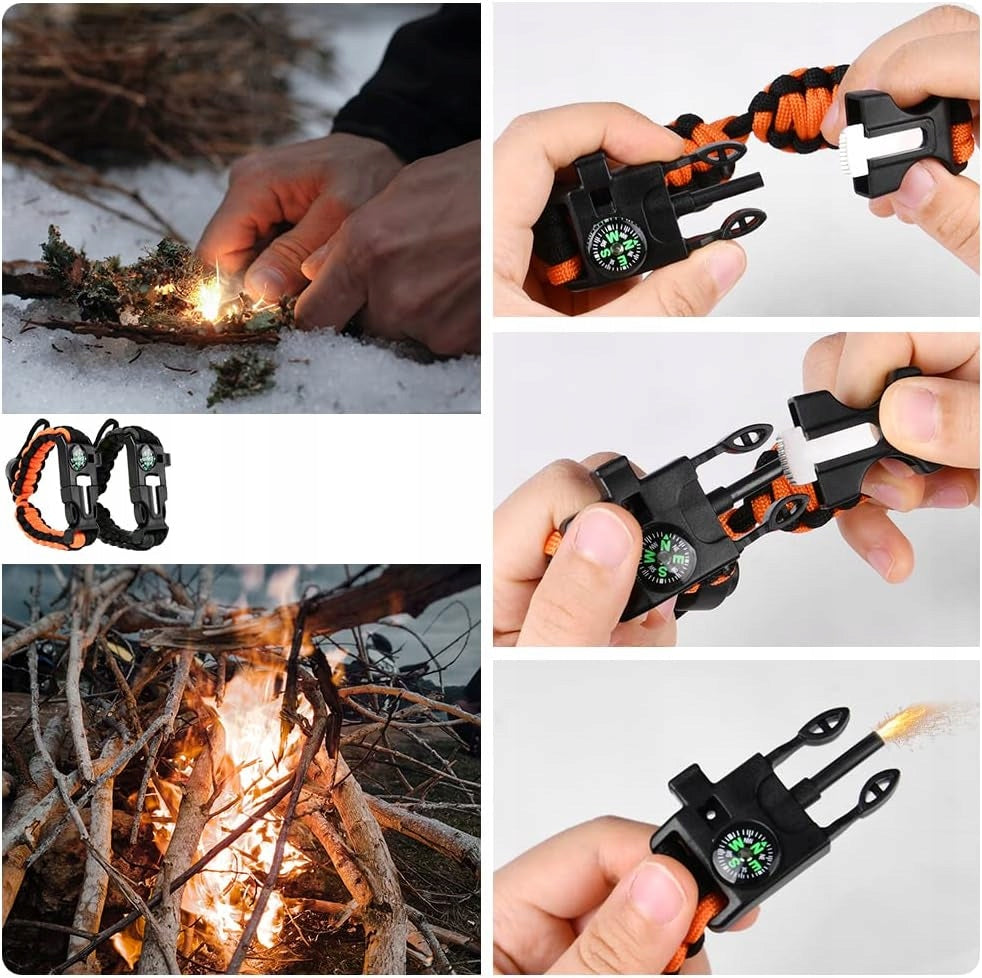 SURVIVAL SET MULTIFUNCTIONAL BRACELET WATERPROOF FLINT Method of power supply other
