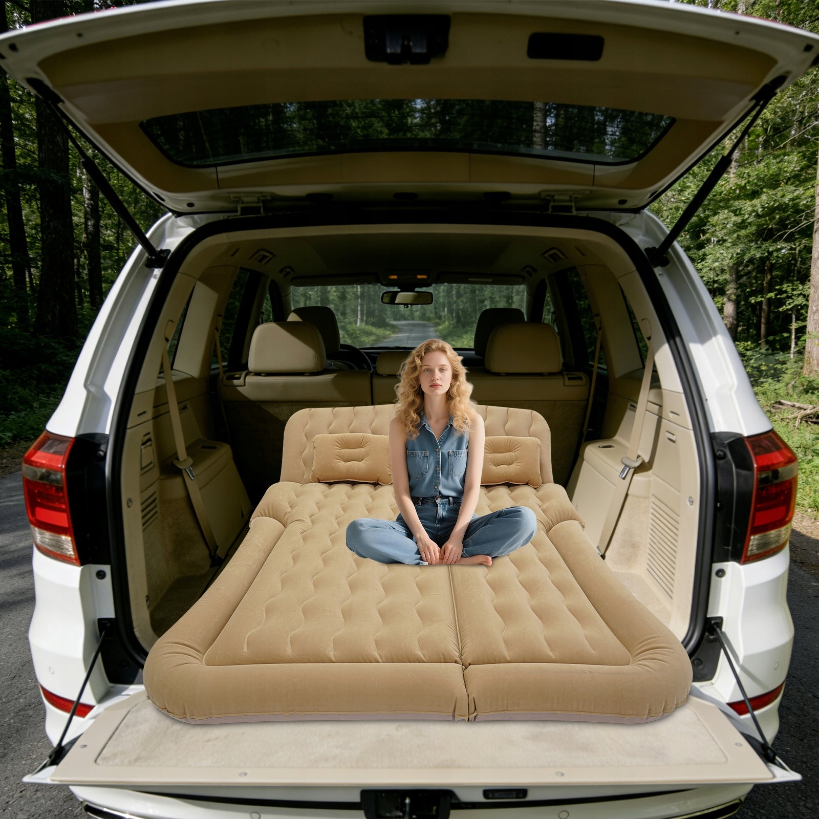SUV AIR MATTRESS CAR AIR MATTRESS SUV INFLATABLE MATTRESS SET BEIGE Packaging status original