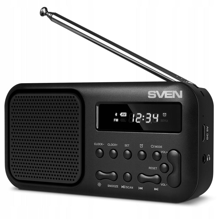 SVEN SRP-50 radio portable FM radio USB BLACK headphone jack