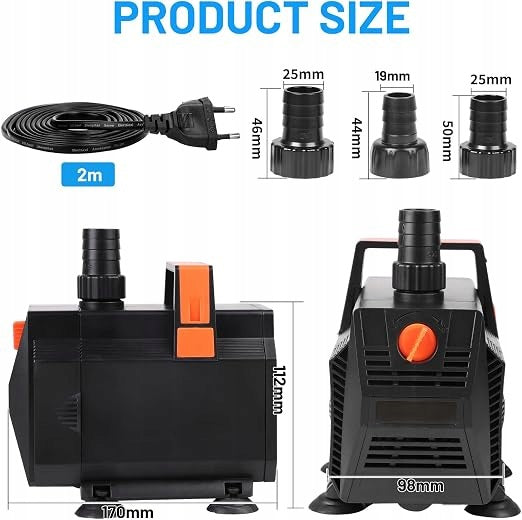 SWAWIS water pump, submersible pump 60W 3500 l/h, AM48 * Manufacturer code B0D76WRQ2G