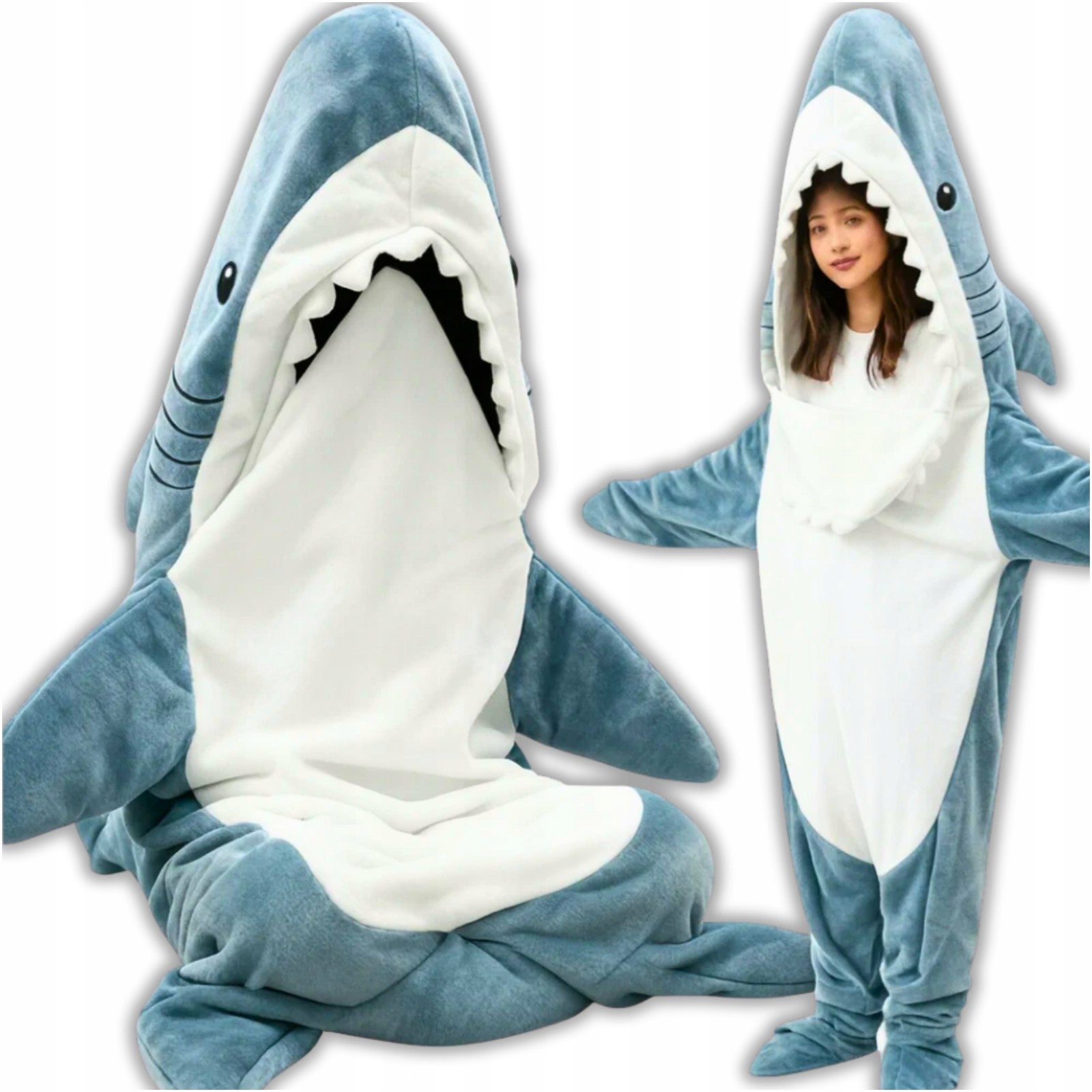 SWEATSHIRT SHARK BLANKET SLEEPING BAG DISGUISE PAJAMAS GIFT WARM COSTUME 210CM