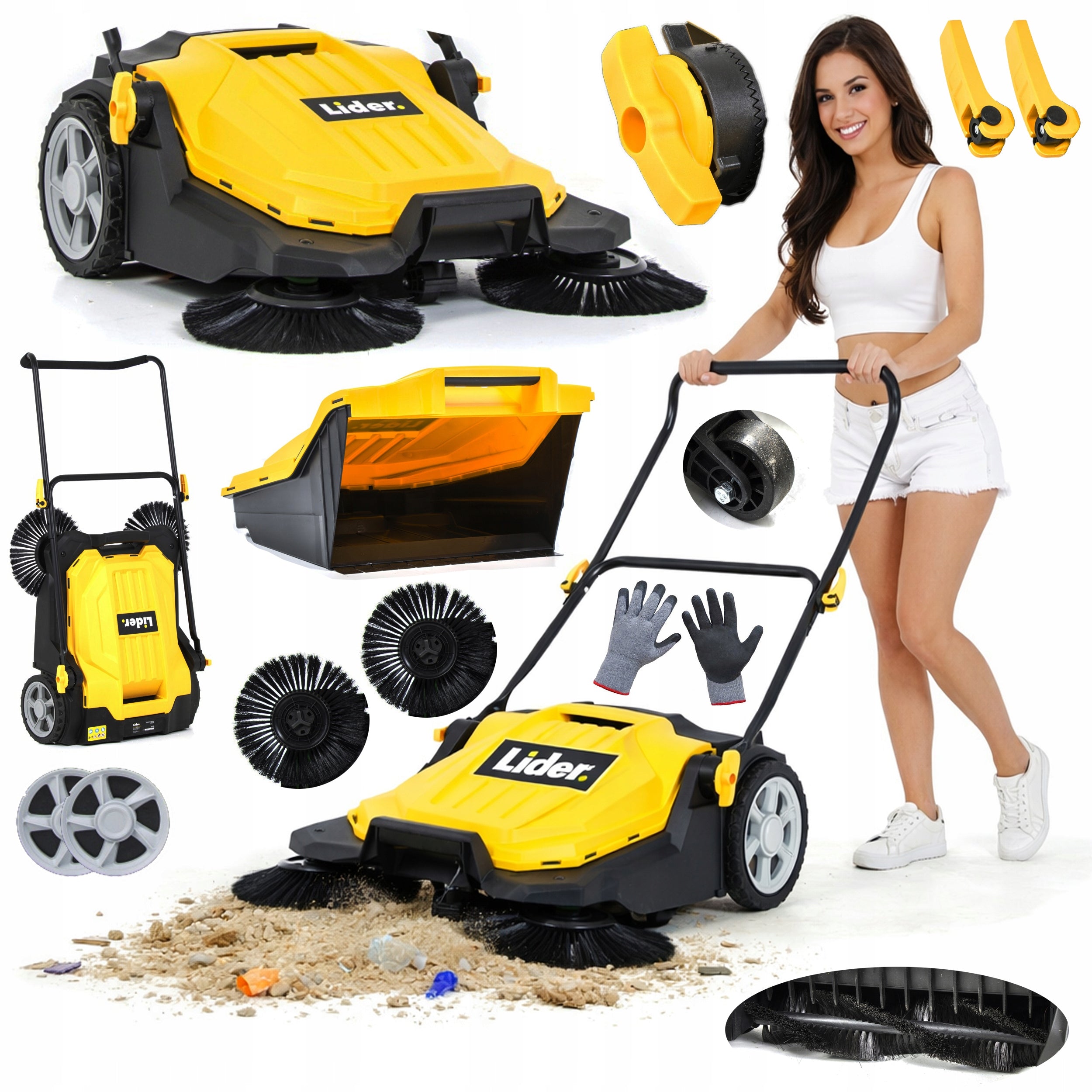 SWEEPER LEADER FOR PAVING STONES OF TERRACE LEAVES MANUAL 65 CM