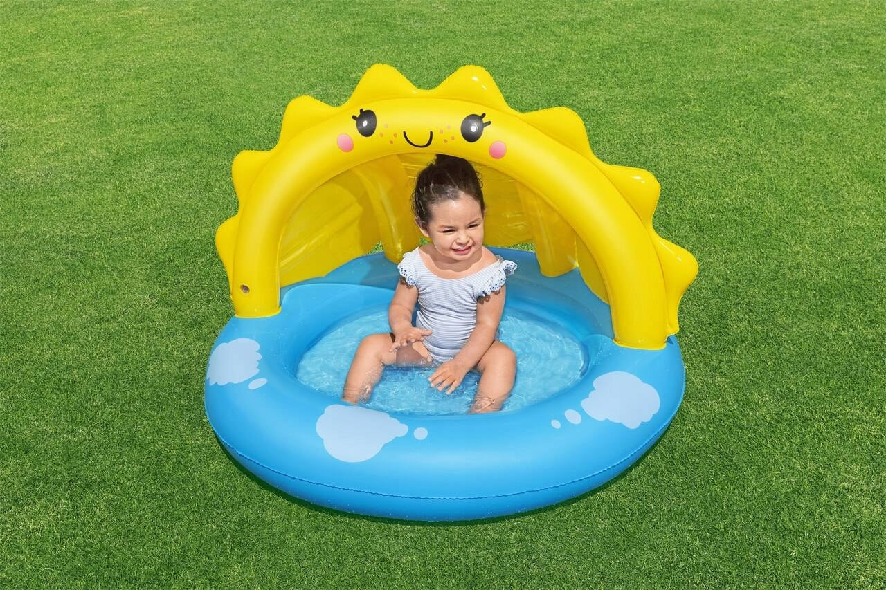 SWIMMING POOL INFLATABLE ROUND FOR CHILDREN WITH VISOR SUNSHINE 101 X 101 CM Volume 26 l