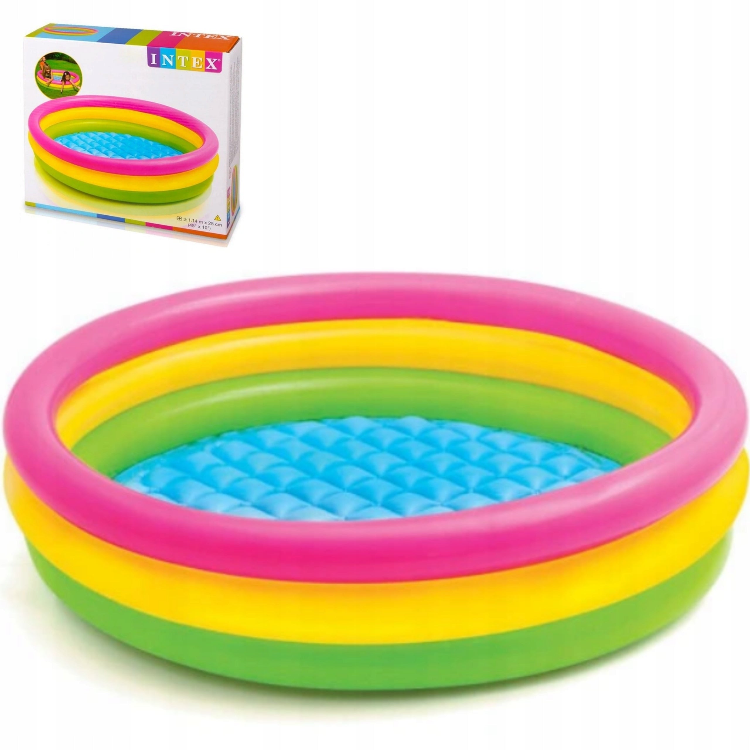 SWIMMING POOL INFLATABLE SOFT BOTTOM FOR CHILDREN PADDLING POOL INTEX 114X25