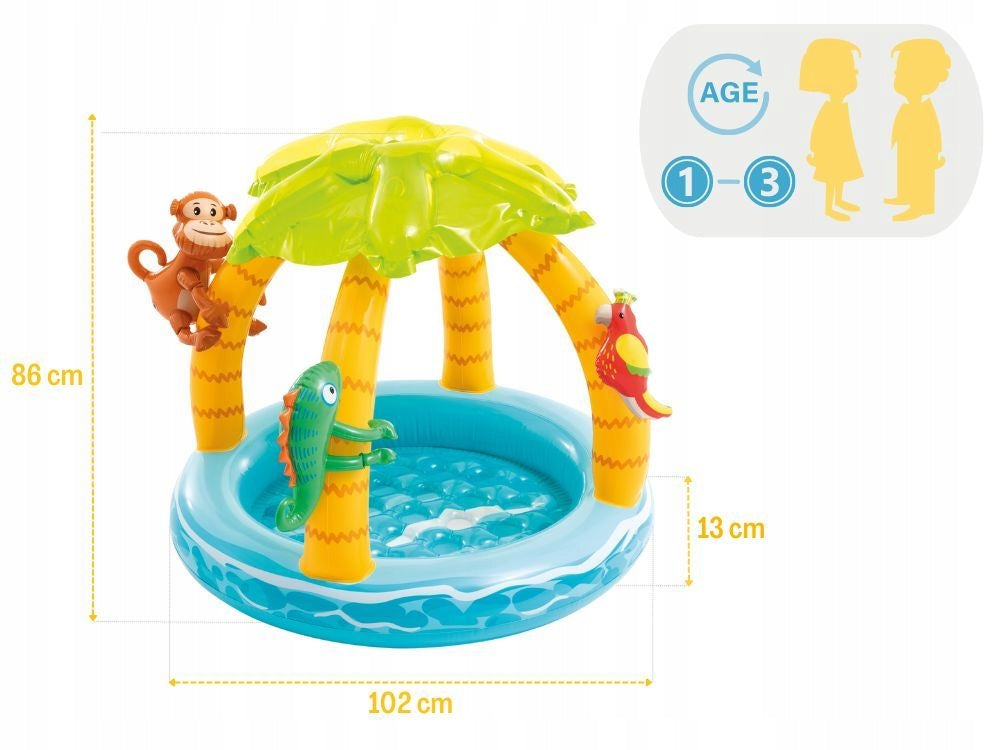 SWIMMING POOL PADDLING POOL FOR CHILDREN INFLATABLE WITH CANOPY GARDEN POOL INTEX 102CM Brand Intex