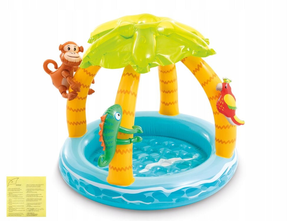 SWIMMING POOL PADDLING POOL FOR CHILDREN INFLATABLE WITH CANOPY GARDEN POOL INTEX 102CM Height 86 cm