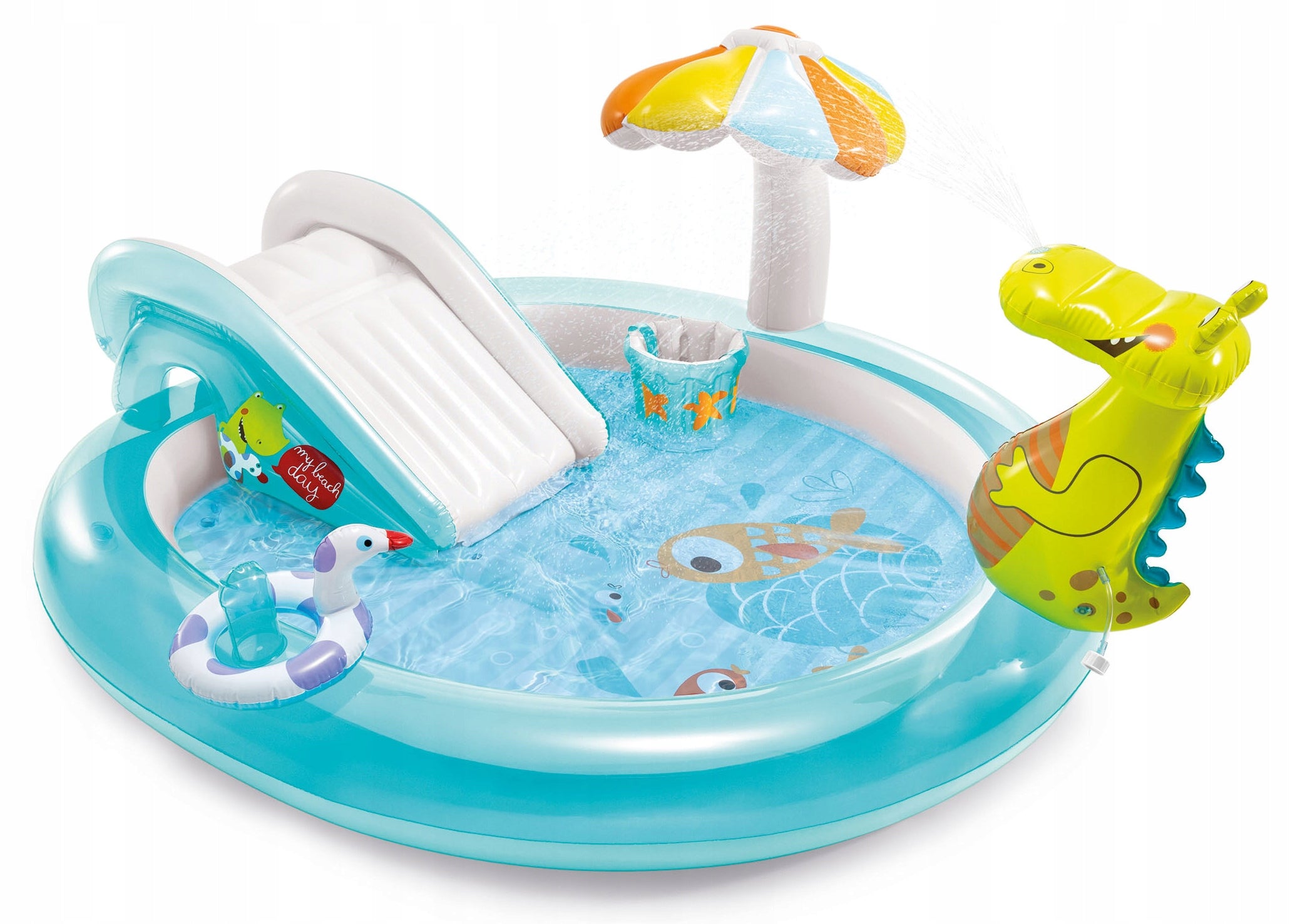 SWIMMING POOL PLAYGROUND INFLATABLE SLIDE POOL ALLIGATOR INTEX