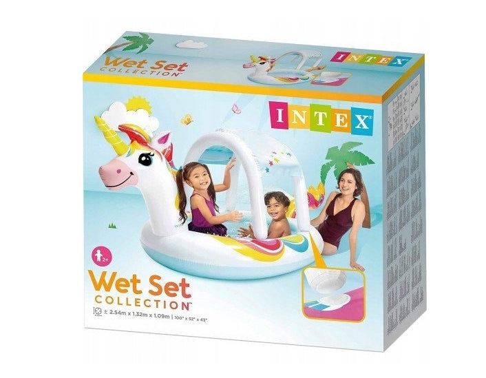 SWIMMING POOL PLAYGROUND INFLATABLE WITH VISOR UNICORN INTEX 58435 Brand Intex