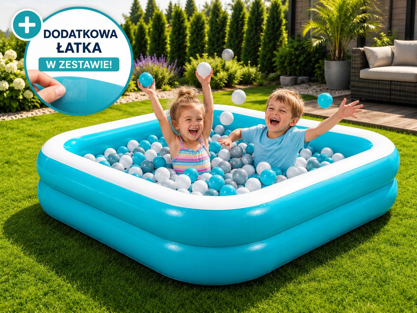 SWIMMING POOL Pumped Inflatable Family 200cm Manufacturer code 54005 DLA DZIECI DO OGRODU NA TARAS POOL