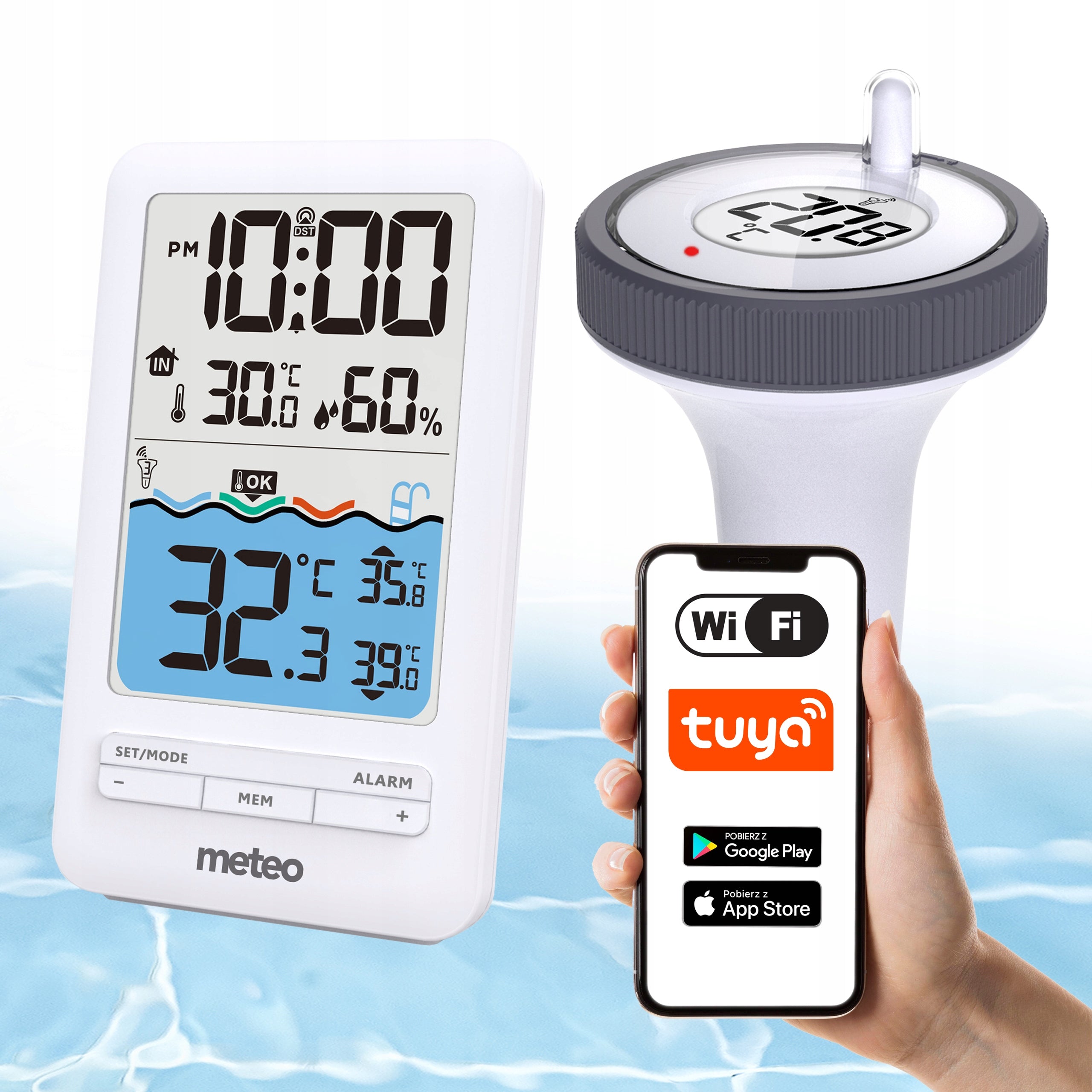 SWIMMING POOL THERMOMETER FLOATING METEO WEATHER STATION TB3 MEASUREMENT ON PHONE Manufacturer code 05TB3N