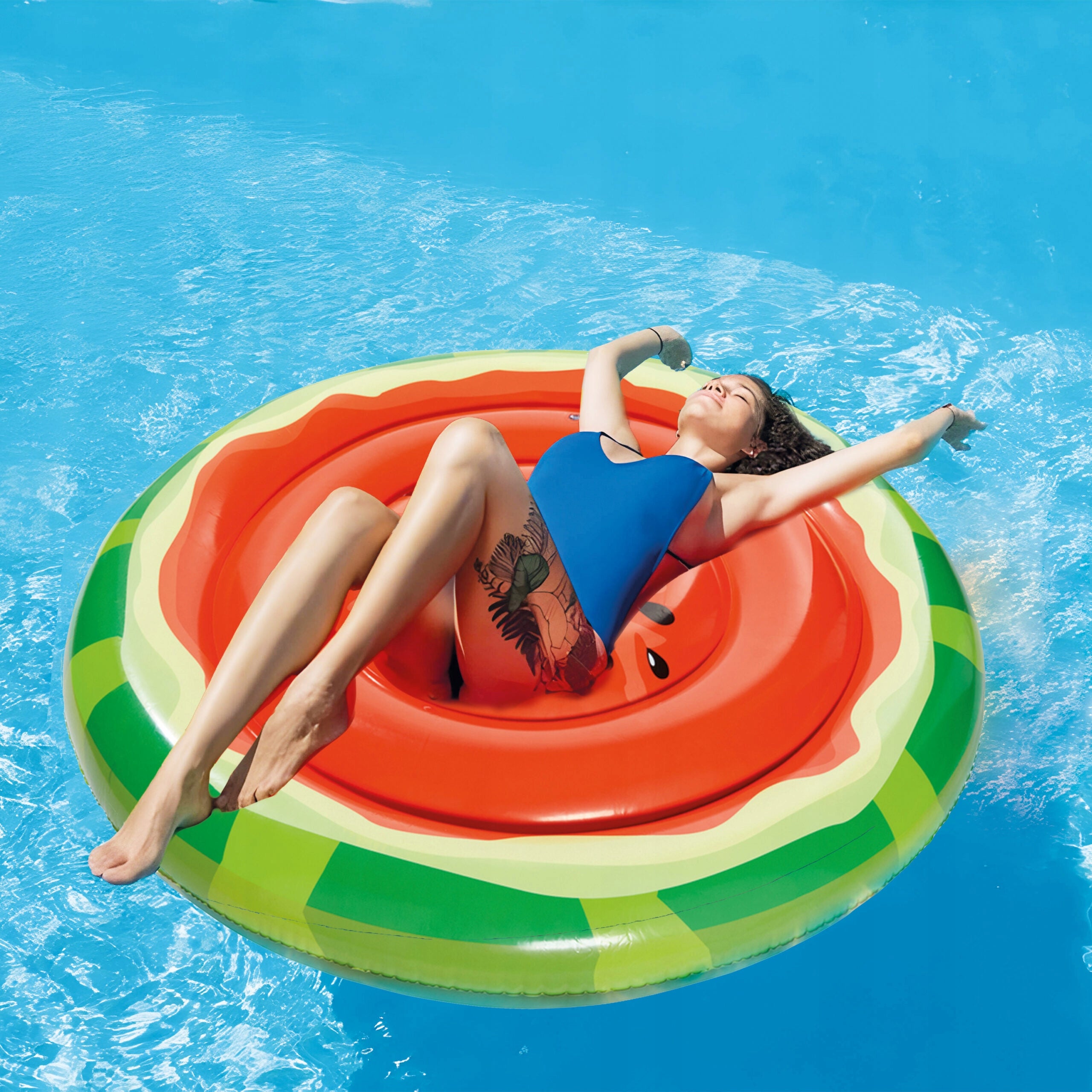 SWIMMING WHEEL INFLATABLE MATTRESS FOR POOL WATER BEACH LARGE WATERMELON CIRCLE Packaging status original