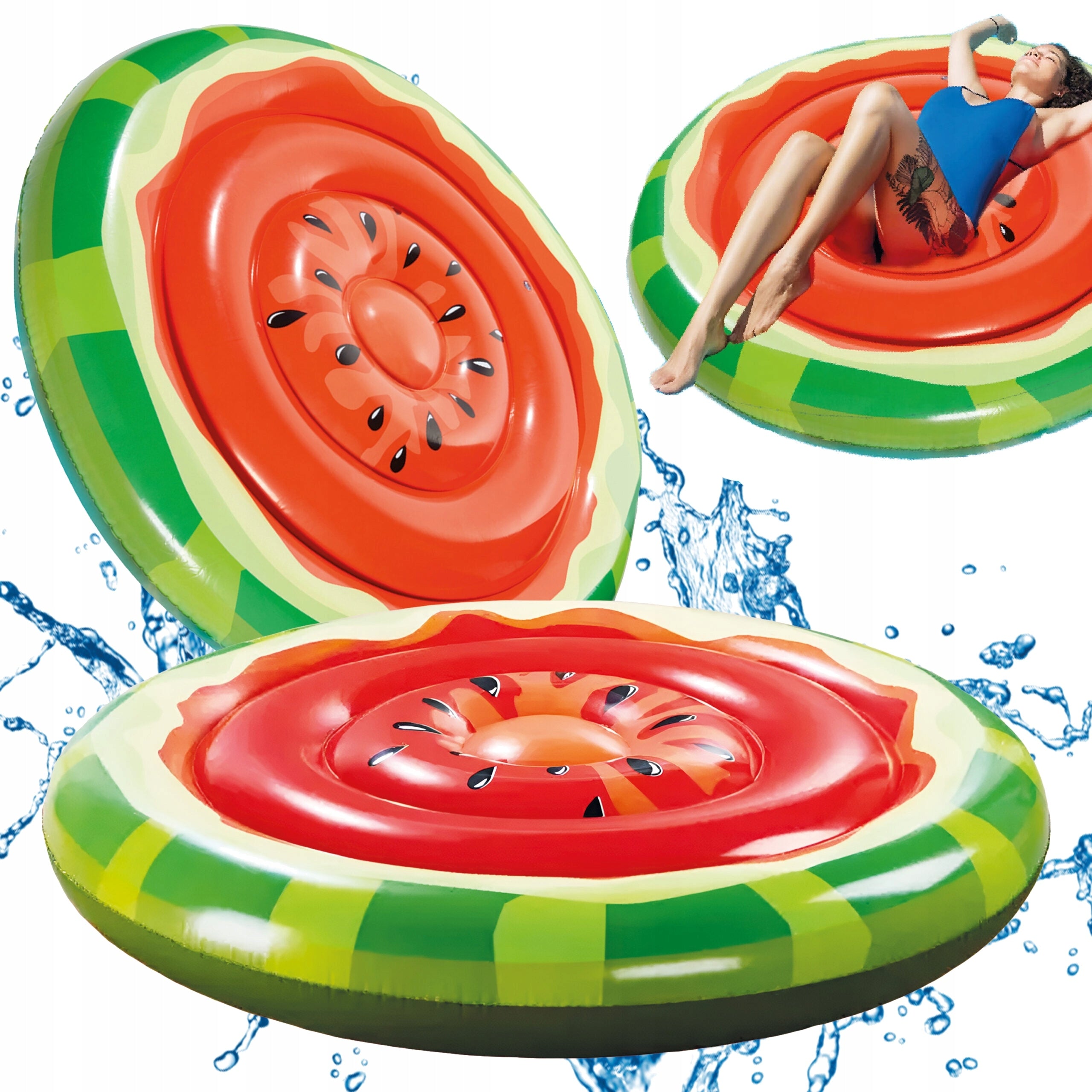 SWIMMING WHEEL INFLATABLE MATTRESS FOR POOL WATER BEACH LARGE WATERMELON CIRCLE