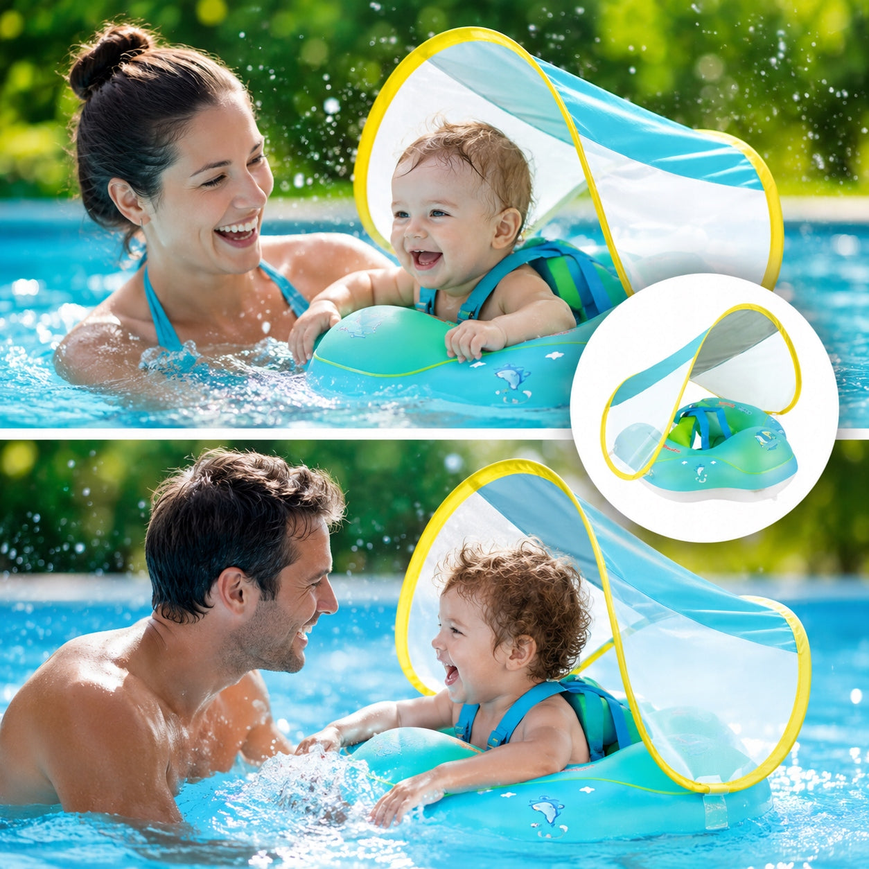 SWIMMING WHEEL INFLATABLE PONTOON WITH BASEBALL FOR LEARNING FOR KIDS SWIMMING POOL Packaging status original