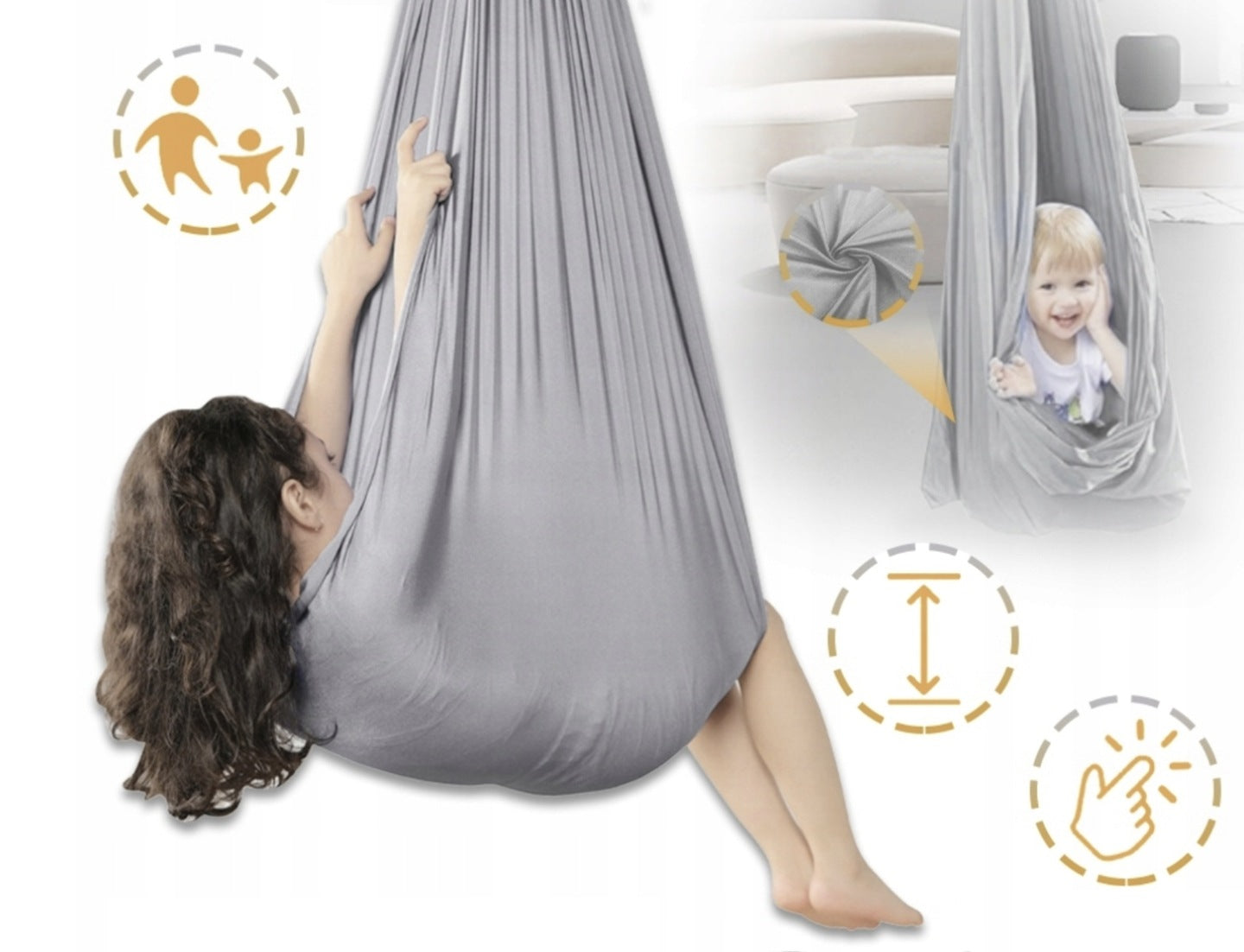 SWING FOR CHILDREN HAMMOCK SENSORY SCARF ACROBATIC SASH YOGA 280CM Brand no brand