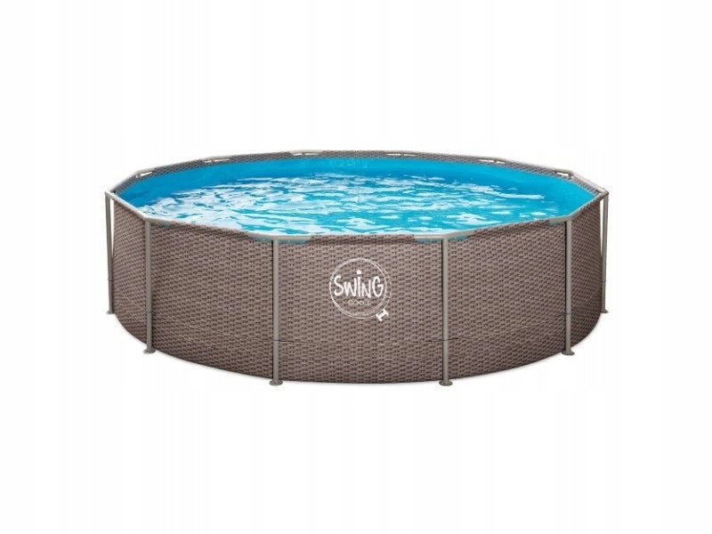 SWING Frame Rattan – frame pool 3.66×0.91 m round, 8.2 m³