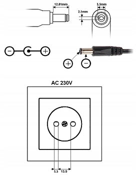 SWITCHING POWER SUPPLY FOR CCTV CAMERAS 12V 2A 4 OUTPUTS Manufacturer code ZASILACZ IMPULSOWY DO KAMER CCTV 12V 2A 4 WY