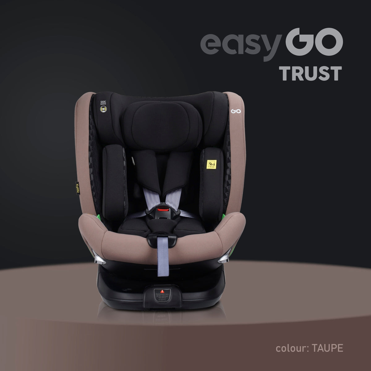 SWIVEL CAR SEAT 360° 15x ADJUSTMENT 0-36 KG RWF I-SIZE ISOFIX Manufacturer code Fotelik samochodowy EASYGO TRUST I-SIZE 036kg