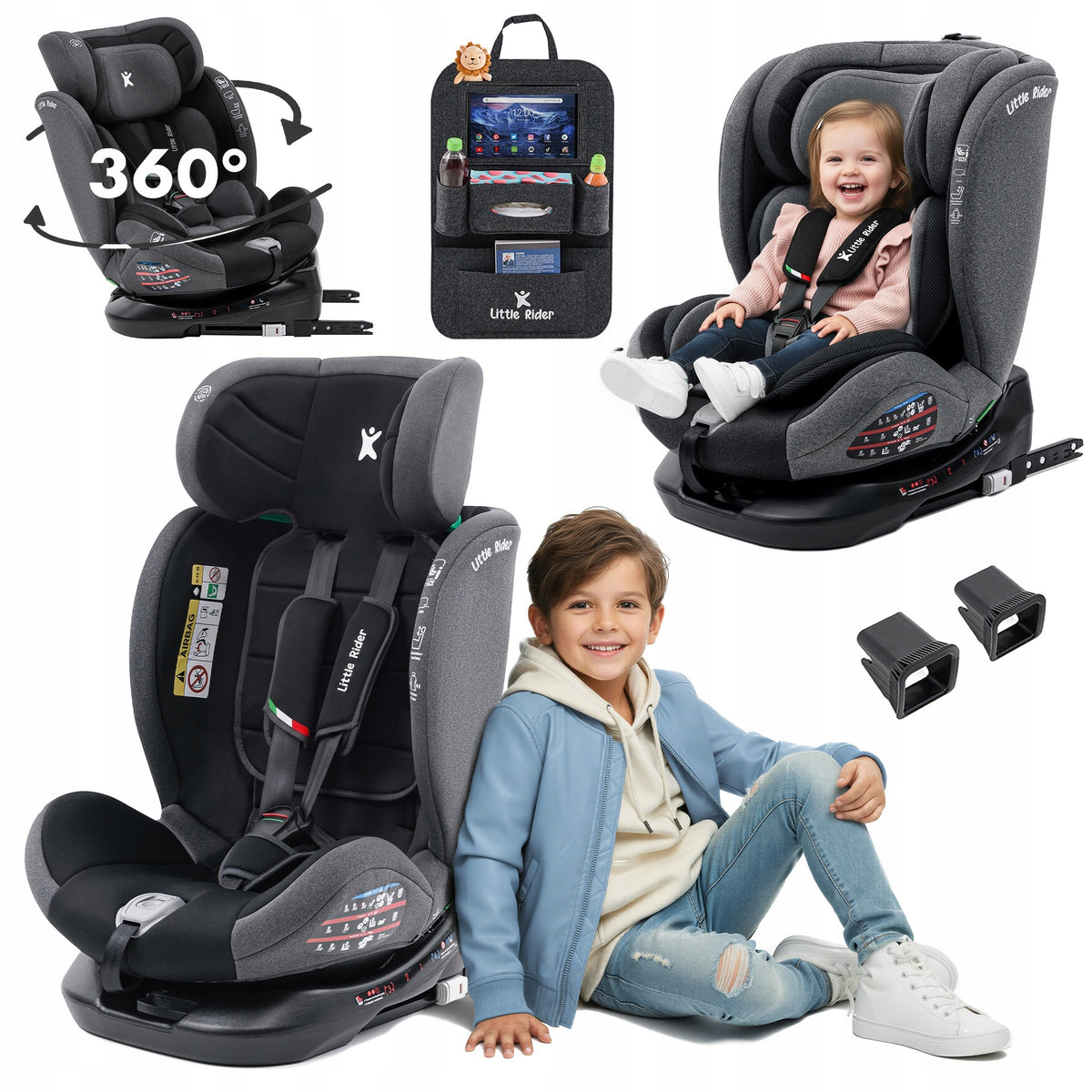 SWIVEL CAR SEAT 360° ISOFIX 40-150 CM i-Size R129 + ORGANIZER