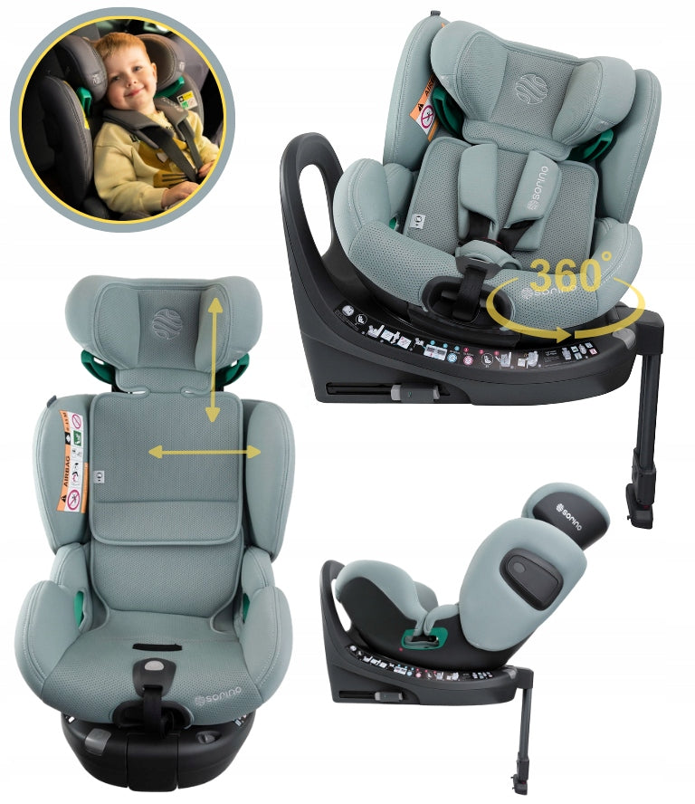 SWIVEL CAR SEAT BASE 360° 40-150CM ISIZE AURORA MINT SORINO Packaging status original