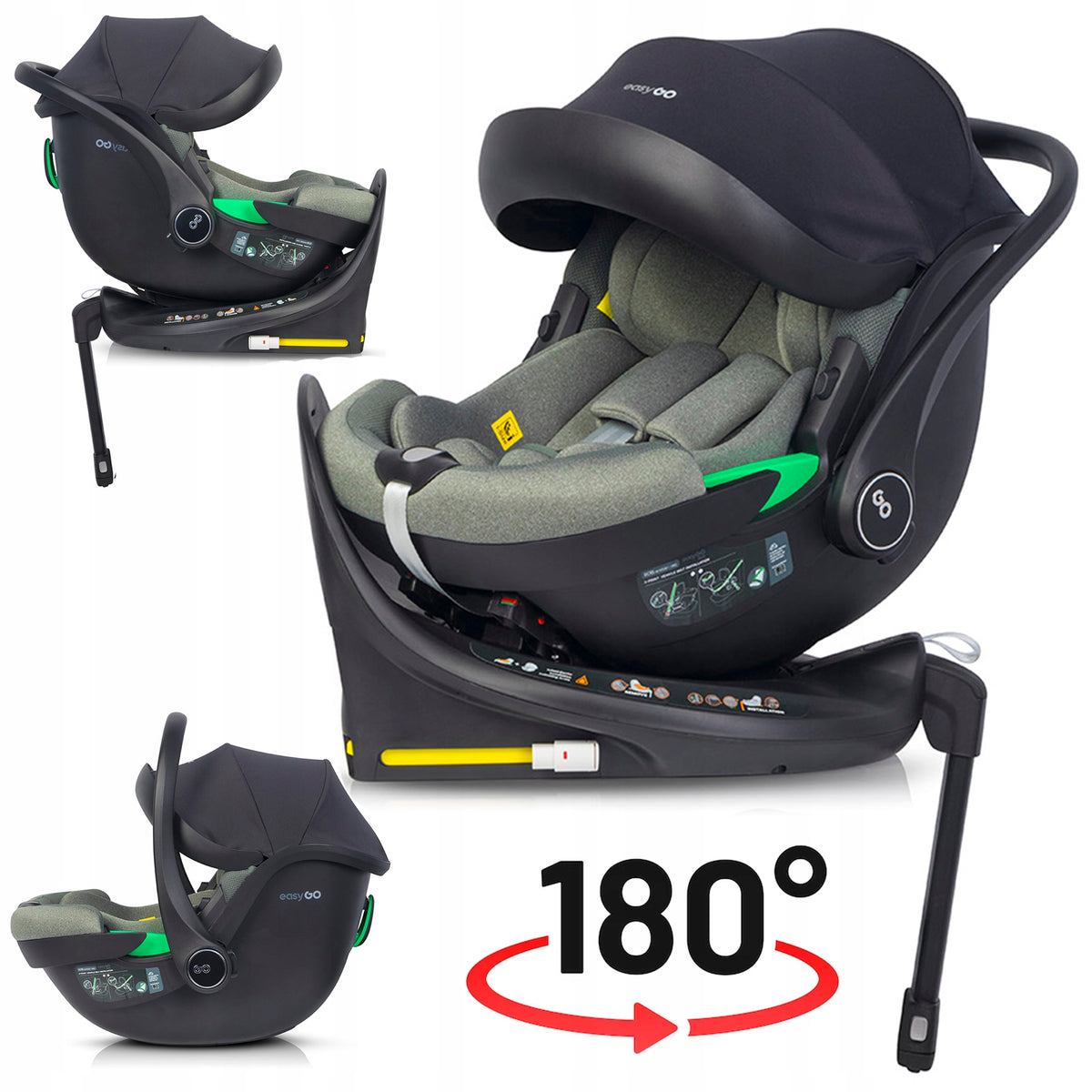 SWIVEL CAR SEAT FOR CHILDREN + ISOFIX BASE 2in1 i-SIZE 0-13KG RWF
