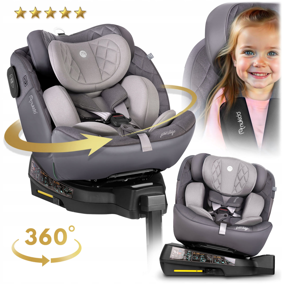 SWIVEL CAR SEAT WITH LEG 0-36KG ISOFIX NUKIDO I-SIZE 40-150cm EAN (GTIN) 5903890626679
