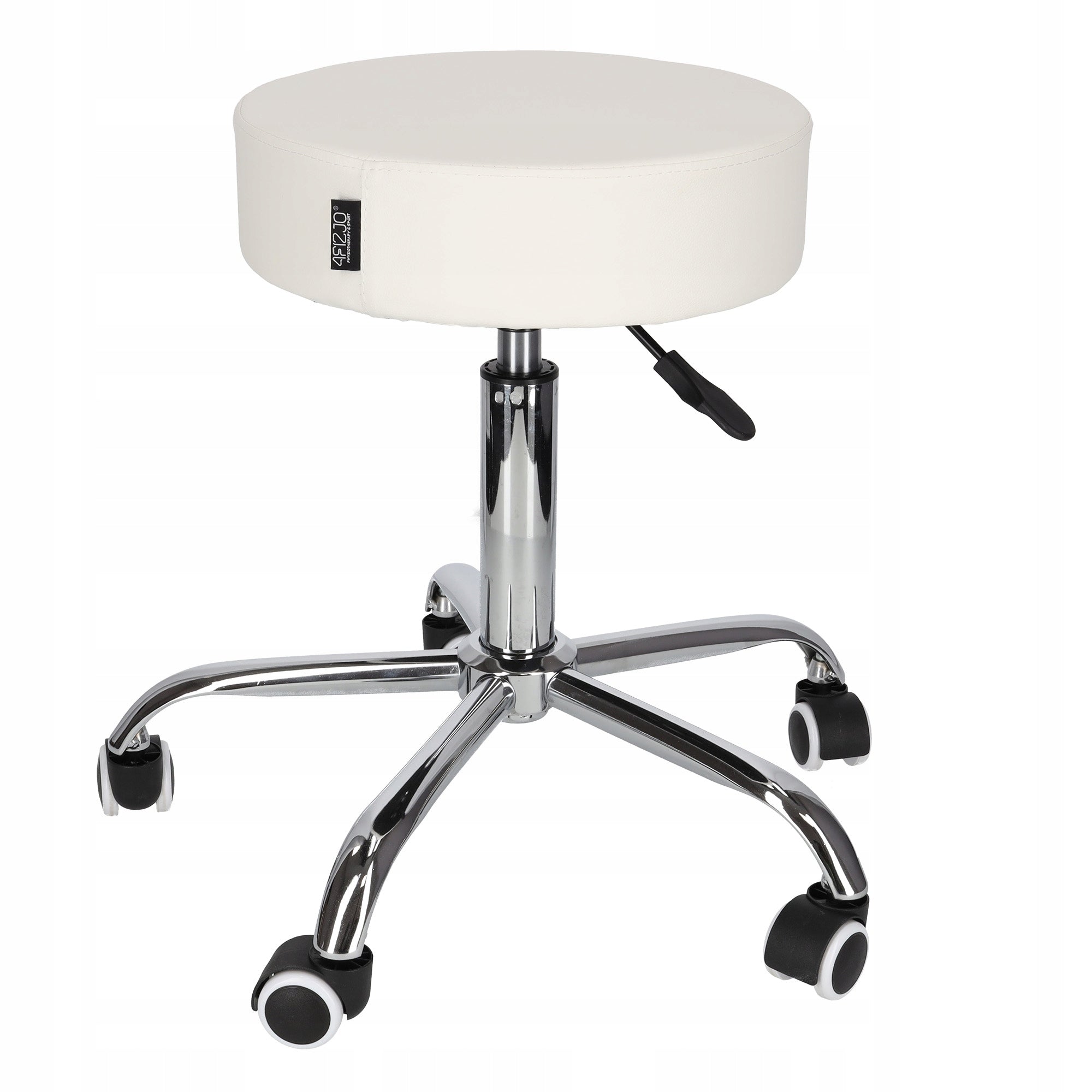 SWIVEL STOOL for massage for office on wheels 4FIZJO PURE - white