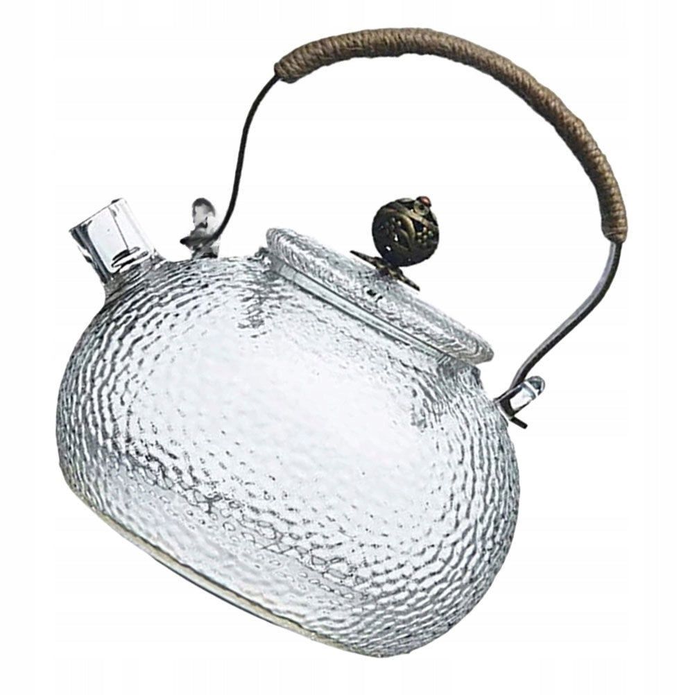 SZKLANY CZAJNIK Z MŁOTKOWANĄ POWIERZCHNIĄ I WYGODNYM UCHWYTEM Kind traditional kettle