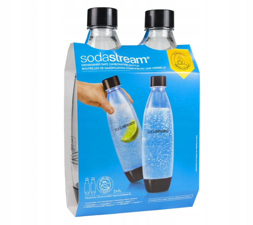 Sada lahví pro výrobník sody SodaStream Fuse černé 2x1L Packaging status original