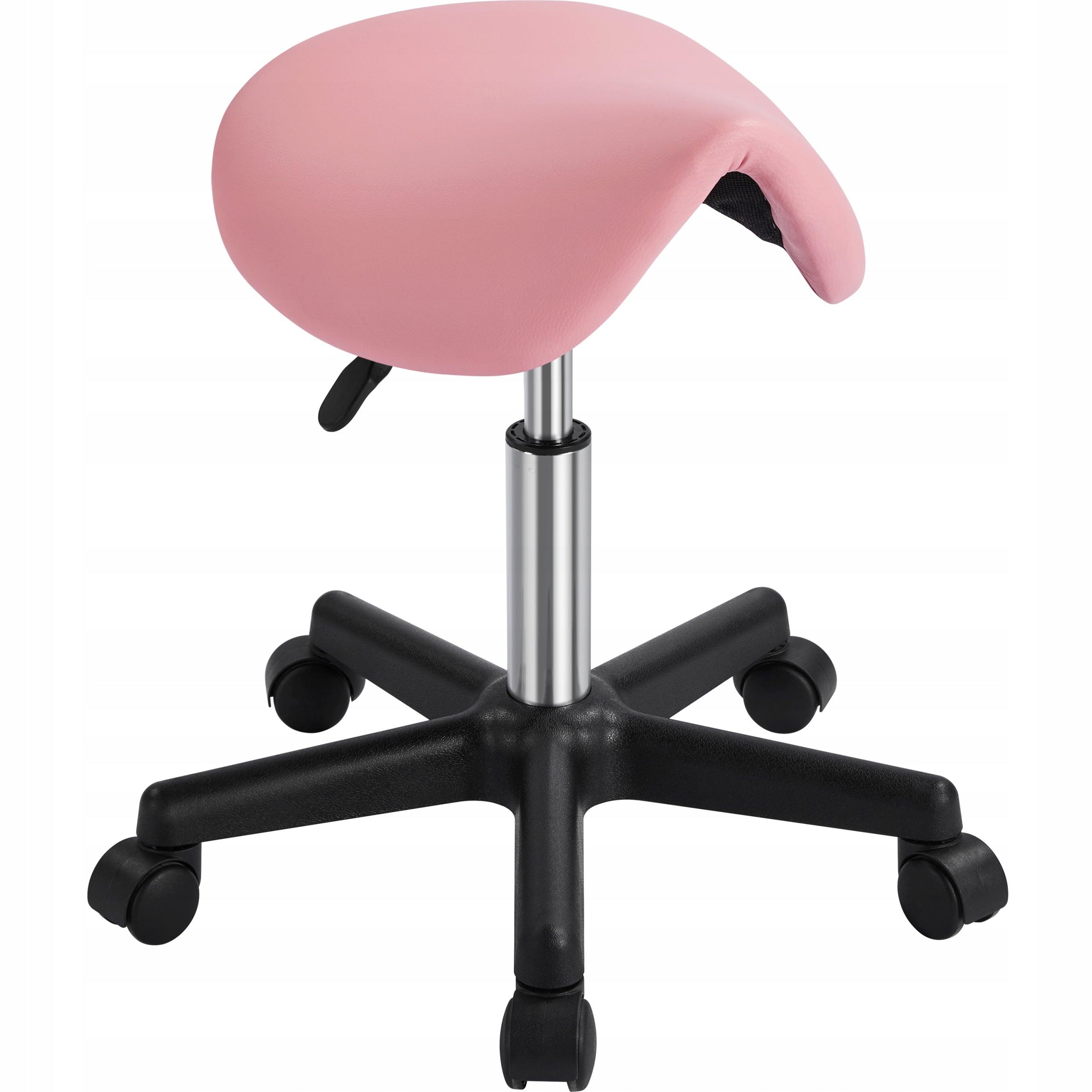 Saddle Stool, Work Stool, Hairdresser, Cosmetic Bag, Adjustable, Pink