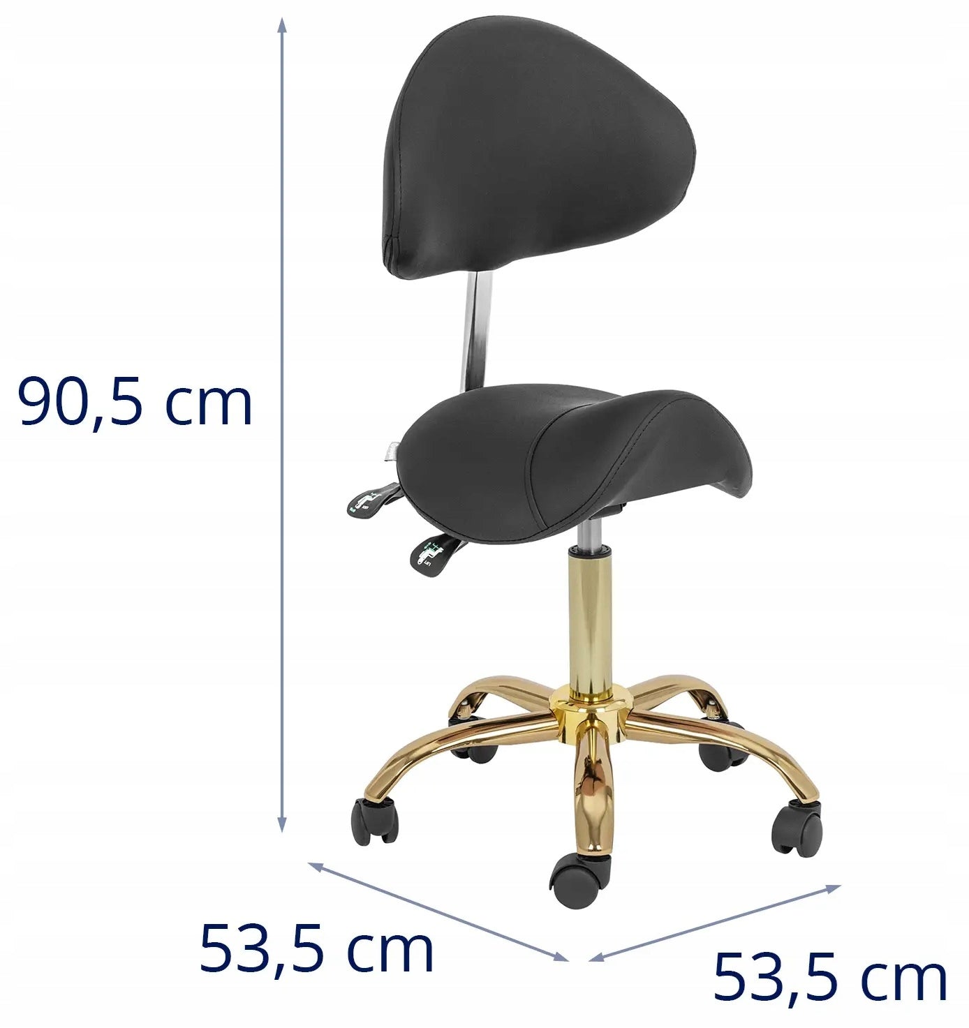 Saddle chair 51-65cm 150kg black/gold PHYSA MANNHEIM BLACK_GOLD Packaging status original