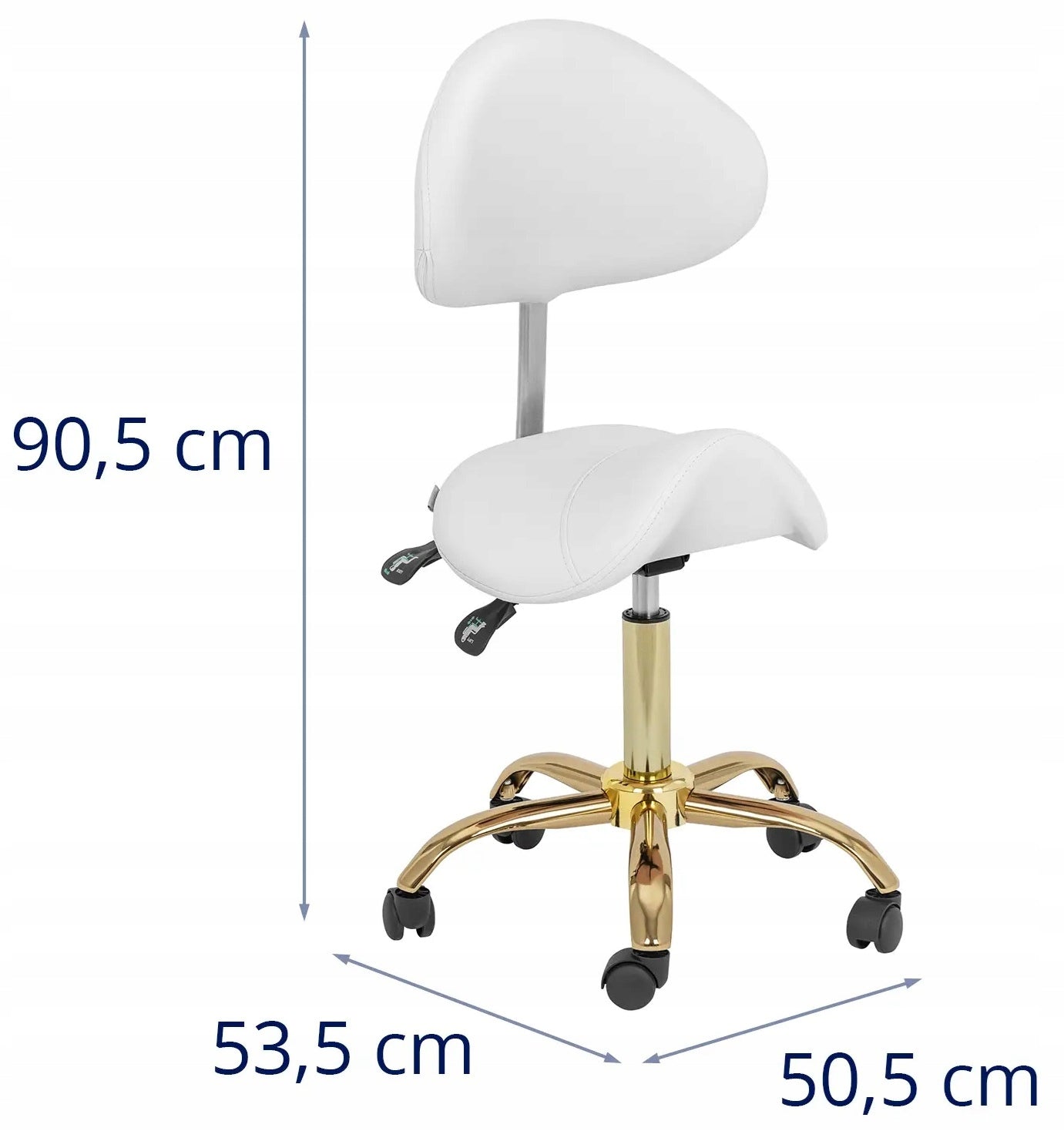 Saddle chair 51-65cm 150kg white/gold PHYSA MANNHEIM WHITE_GOLD Packaging status original