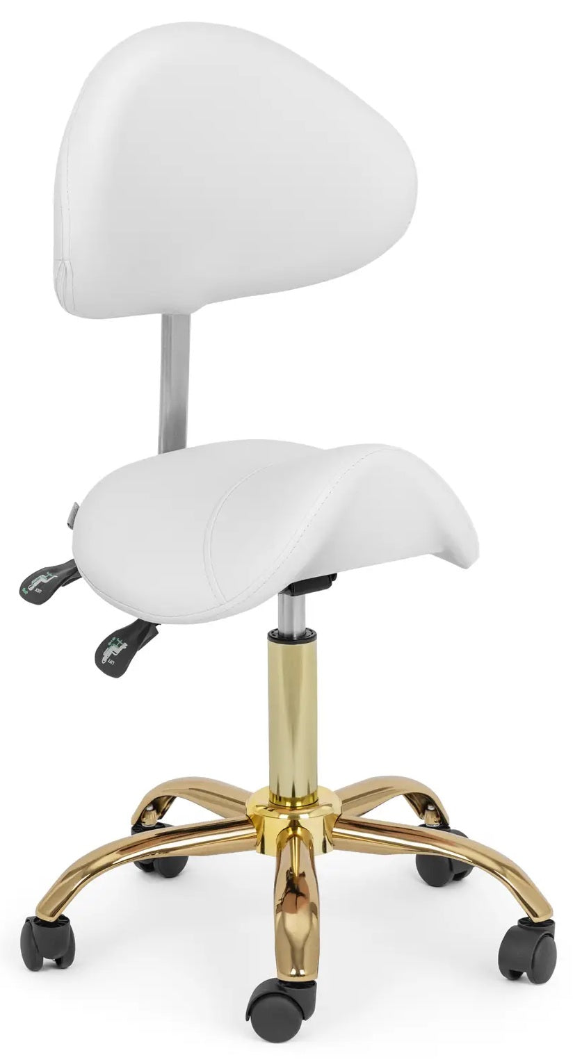 Saddle chair 51-65cm 150kg white/gold PHYSA MANNHEIM WHITE_GOLD