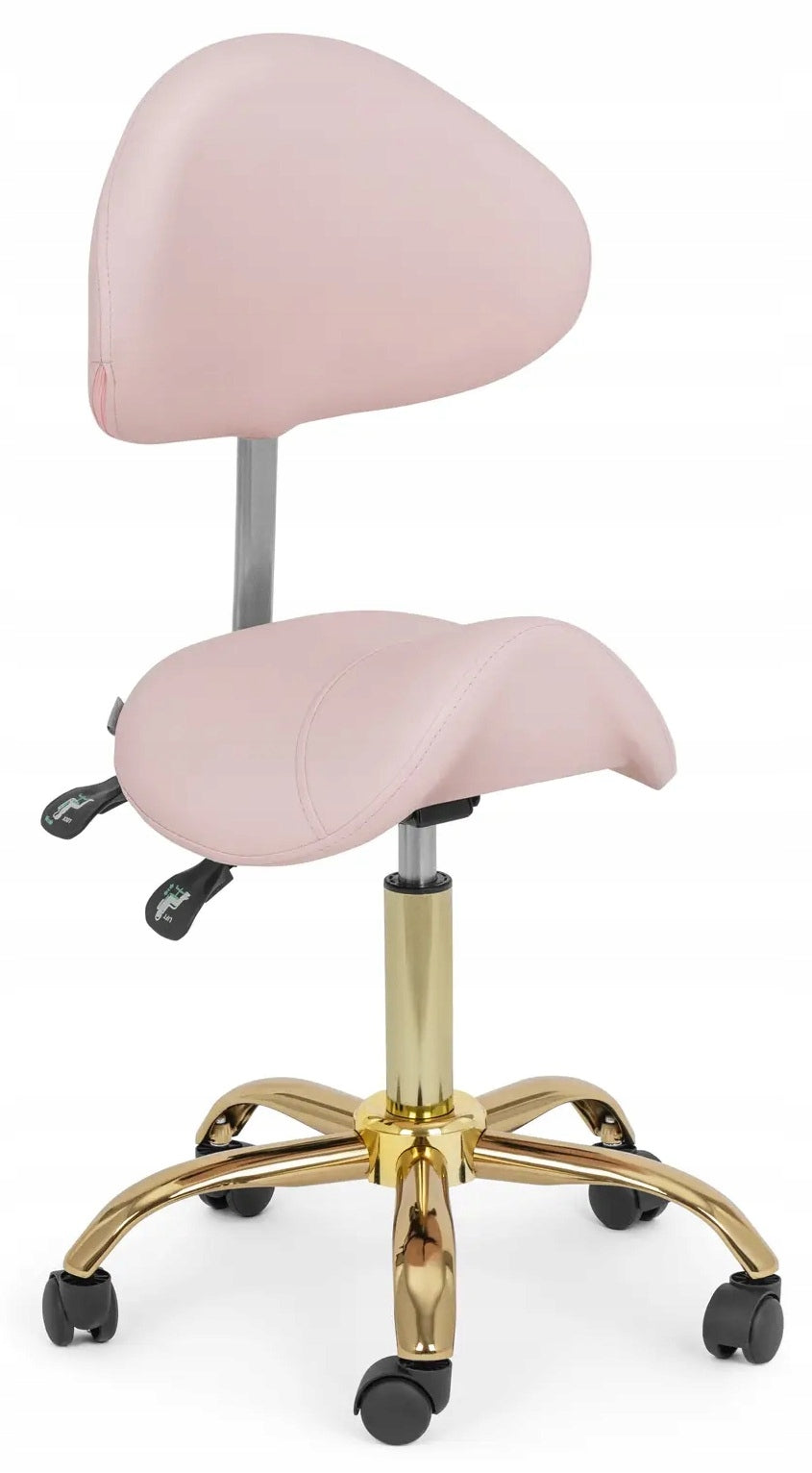 Saddle chair 51-65cm light pink/gold PHYSA MANNHEIM POWDER PINK_GOLD Packaging status original