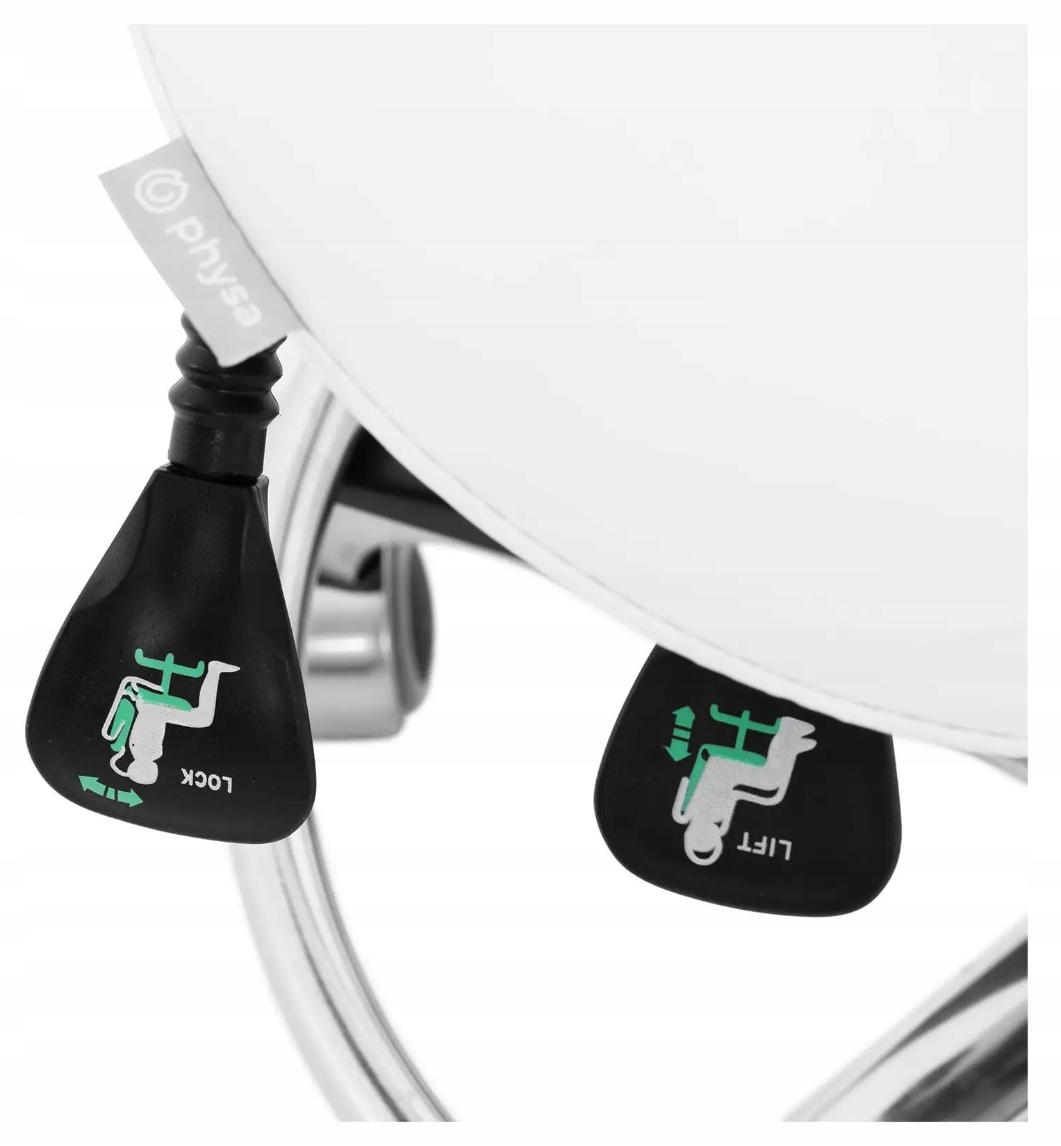 Saddle chair with armrest 51-61cm 150kg PHYSA WUPPERTAL WHITE Brand Physa