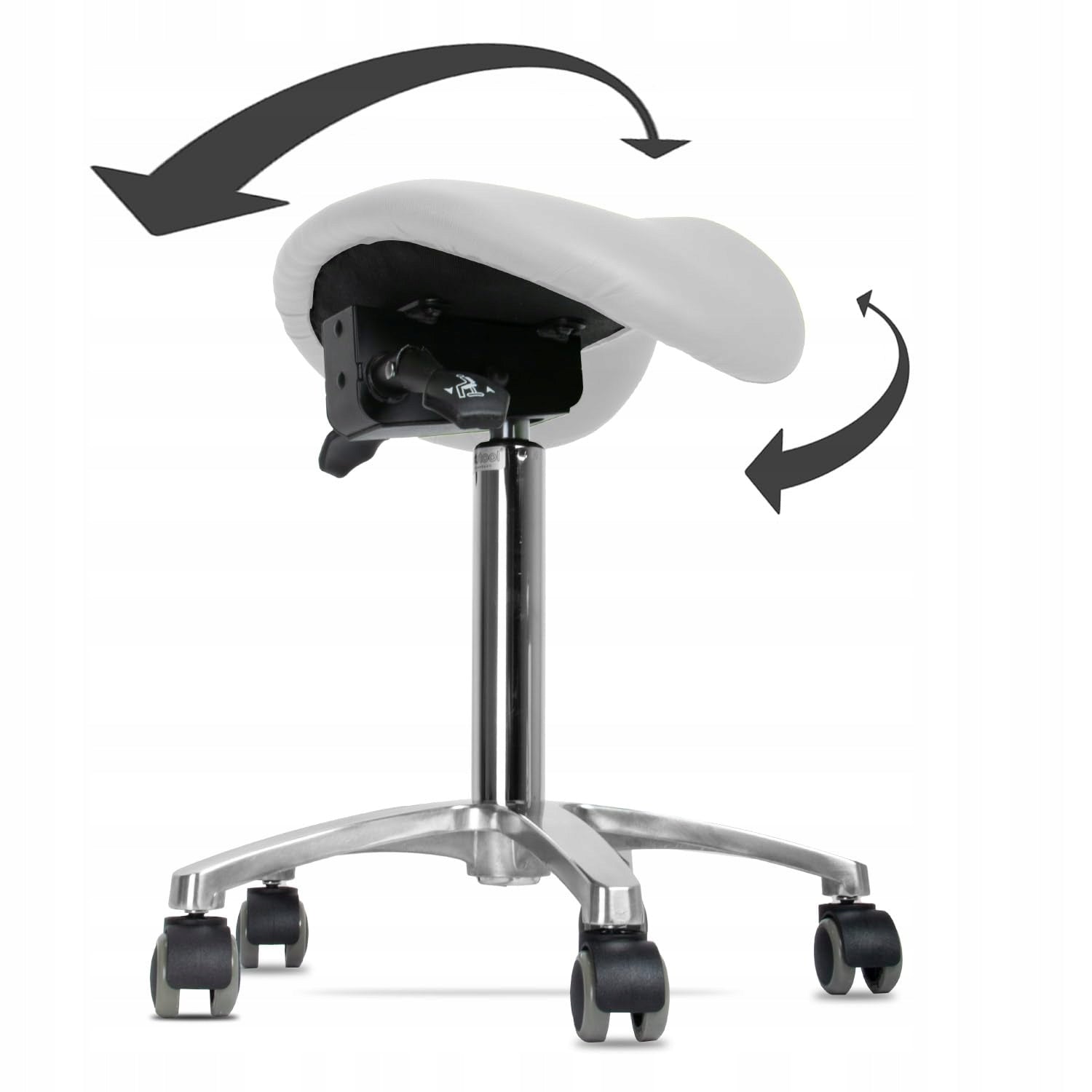 Saddle swivel stool white ergonomic adjustable for living room Brand Teqler