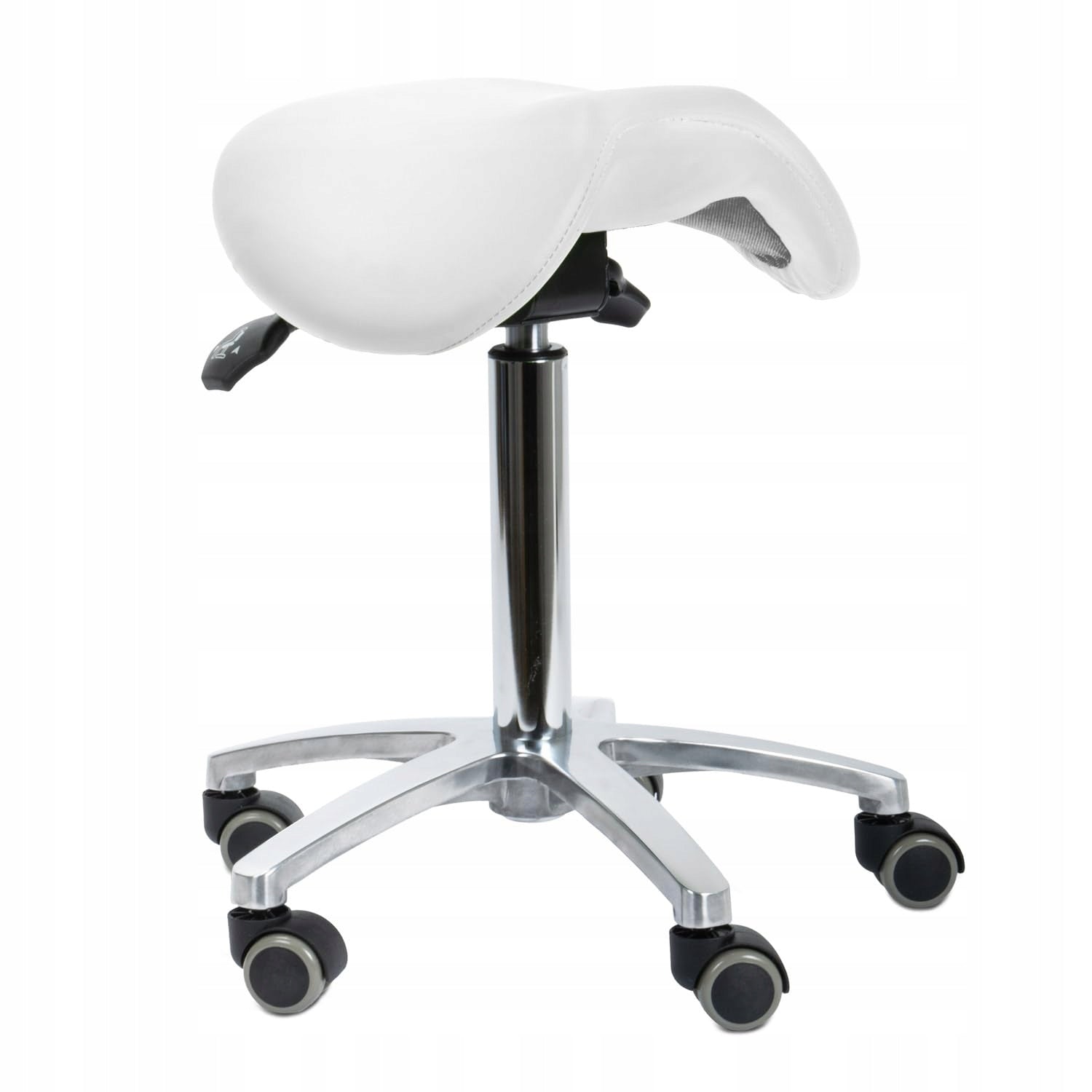 Saddle swivel stool white ergonomic adjustable for living room