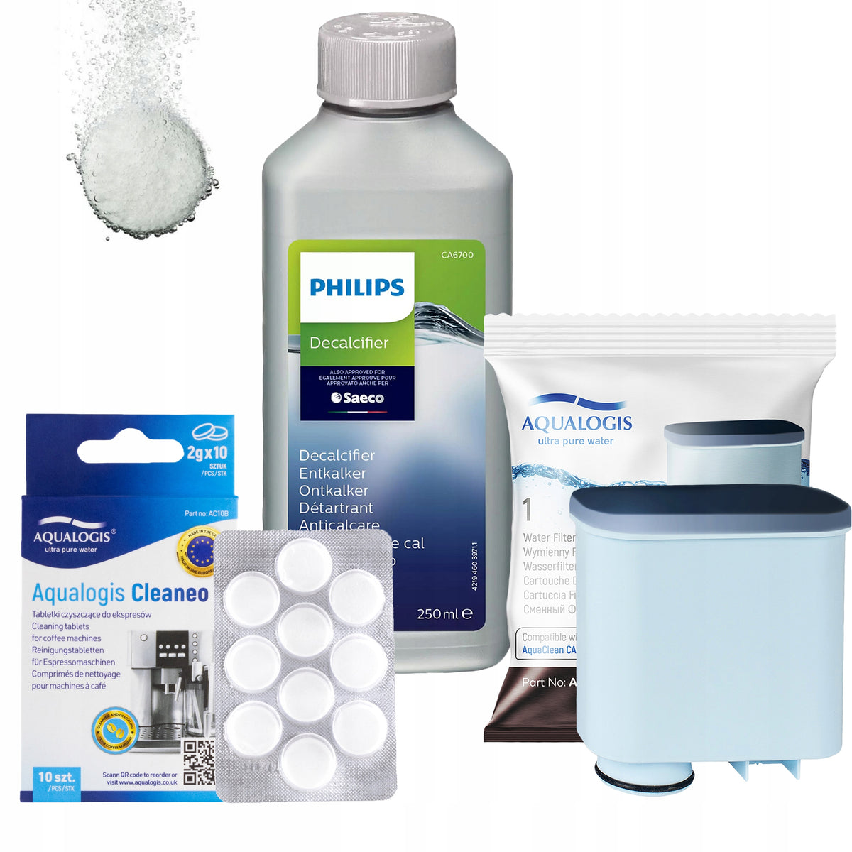 Saeco Philips Espresso Machine Cleaning Kit Descaler Tablets Filter