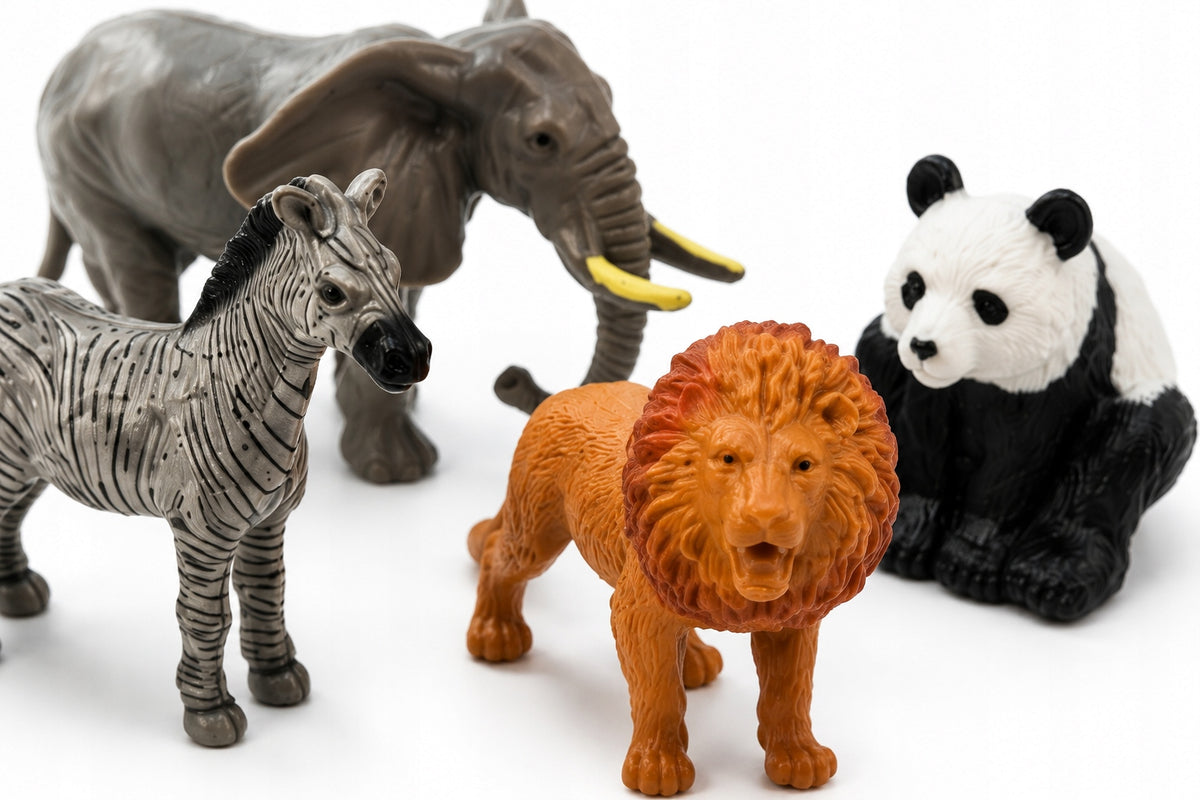 Safari Animal Figurines 12 Pcs Zoo Set Educational Gift for Kids Packaging status original