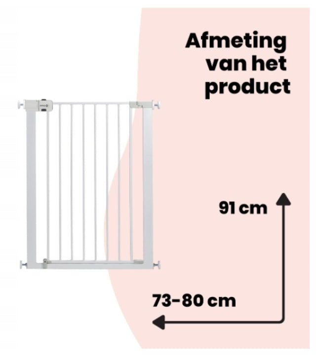 Safety Barrier Safety Gate for Children 73 to 80cm h91 manual opening Manufacturer code A243562