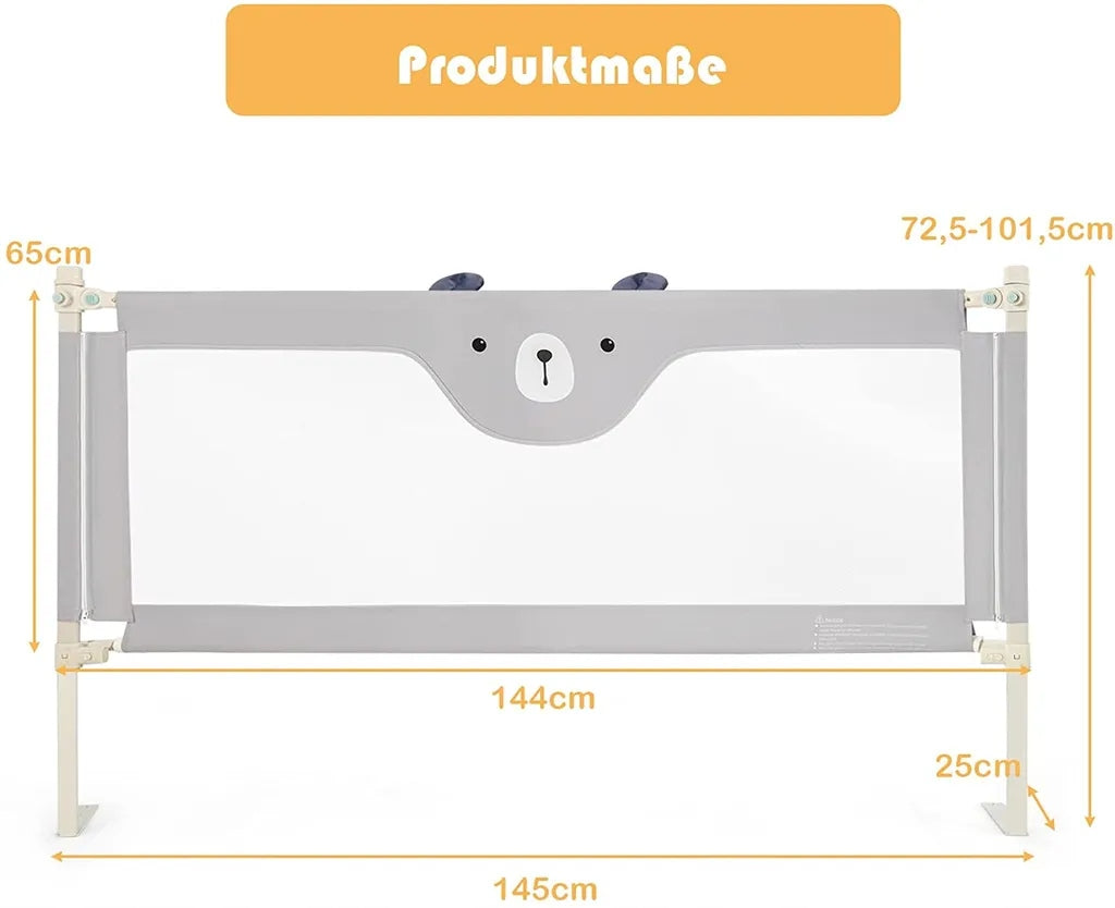 Safety barrier for bed 145 cm grey nk Manufacturer code BS10007GR