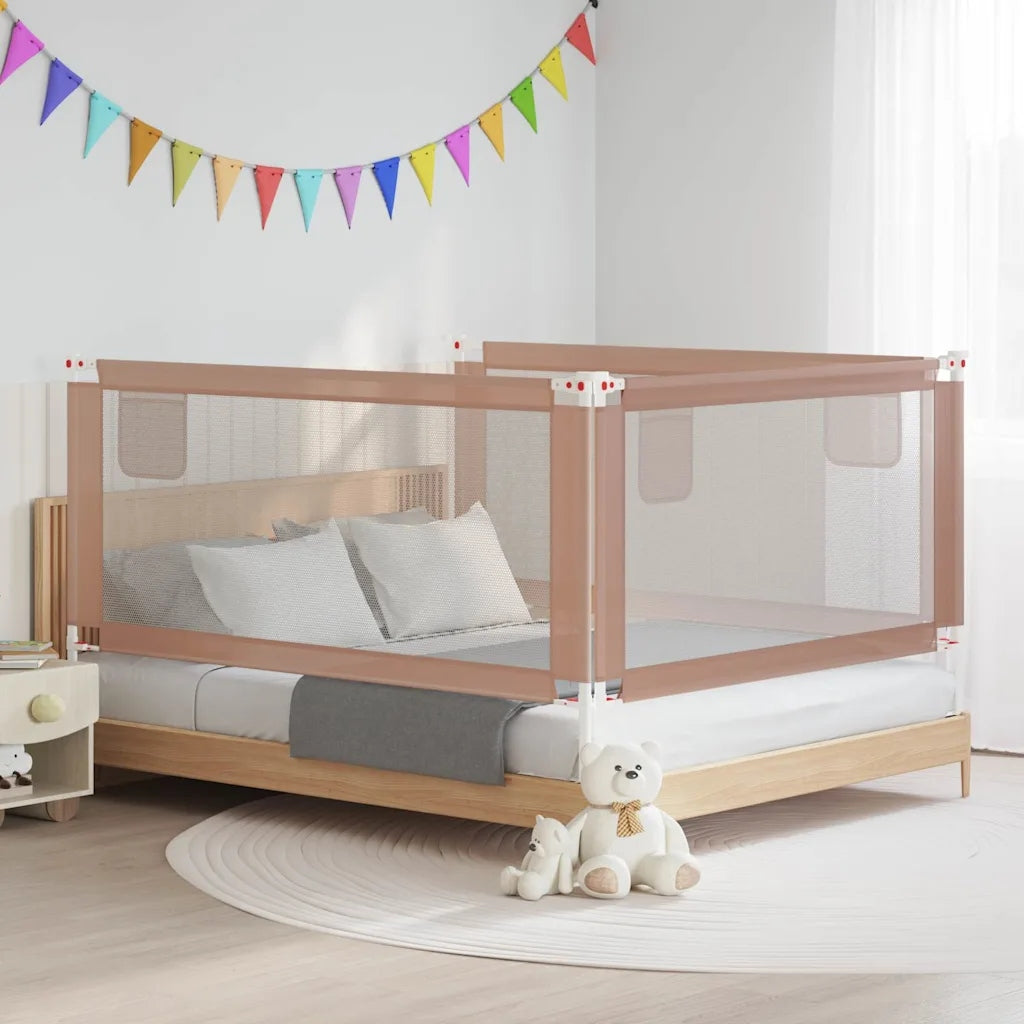 Safety barrier for bed, adjustable, 180x25 cm, taupe Packaging status original