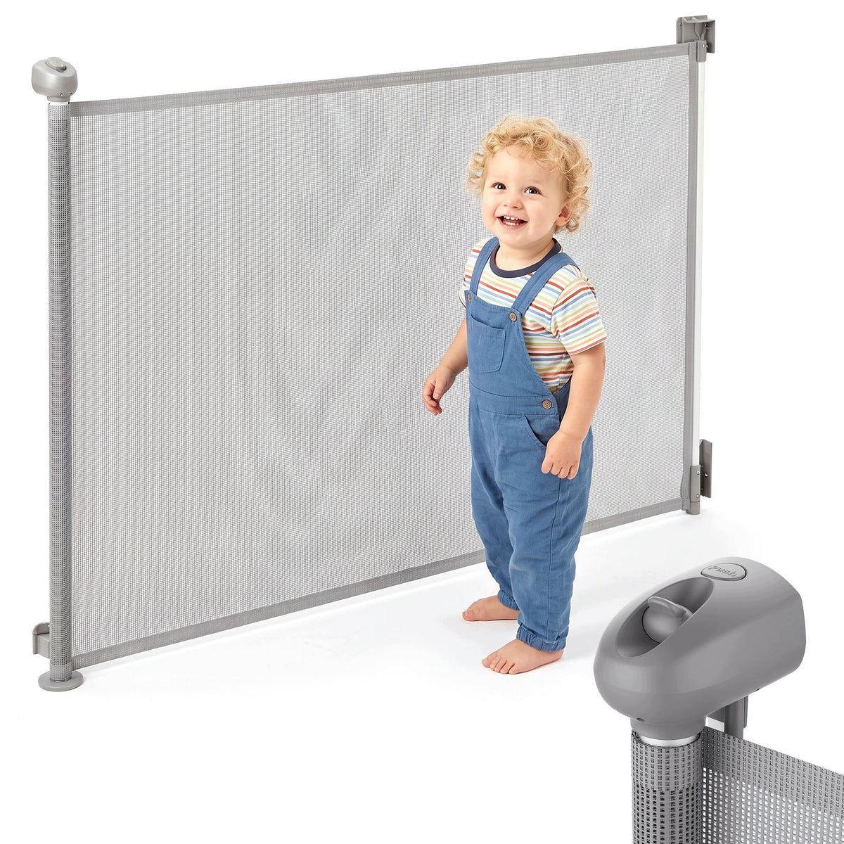 Safety gate Moby-System STAIRSAFE roll-up barrier for stairs