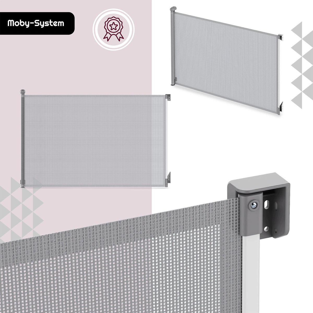 Safety gate for children and animals Moby-System rolled 140 cm Packaging status original